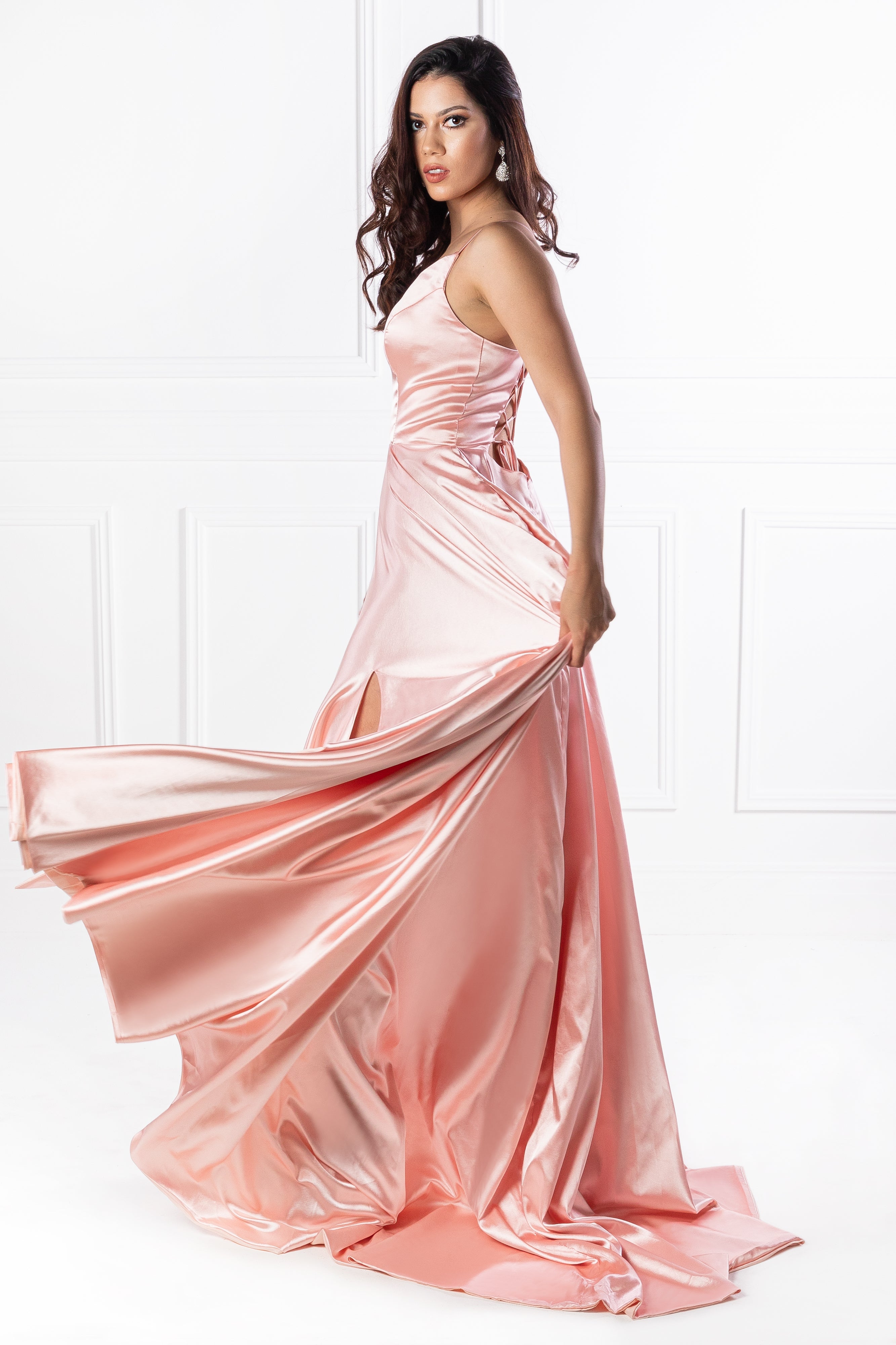 Honey Couture NIKOLINA Silky Custom Made Formal Dress {vendor} AfterPay Humm ZipPay LayBuy Sezzle