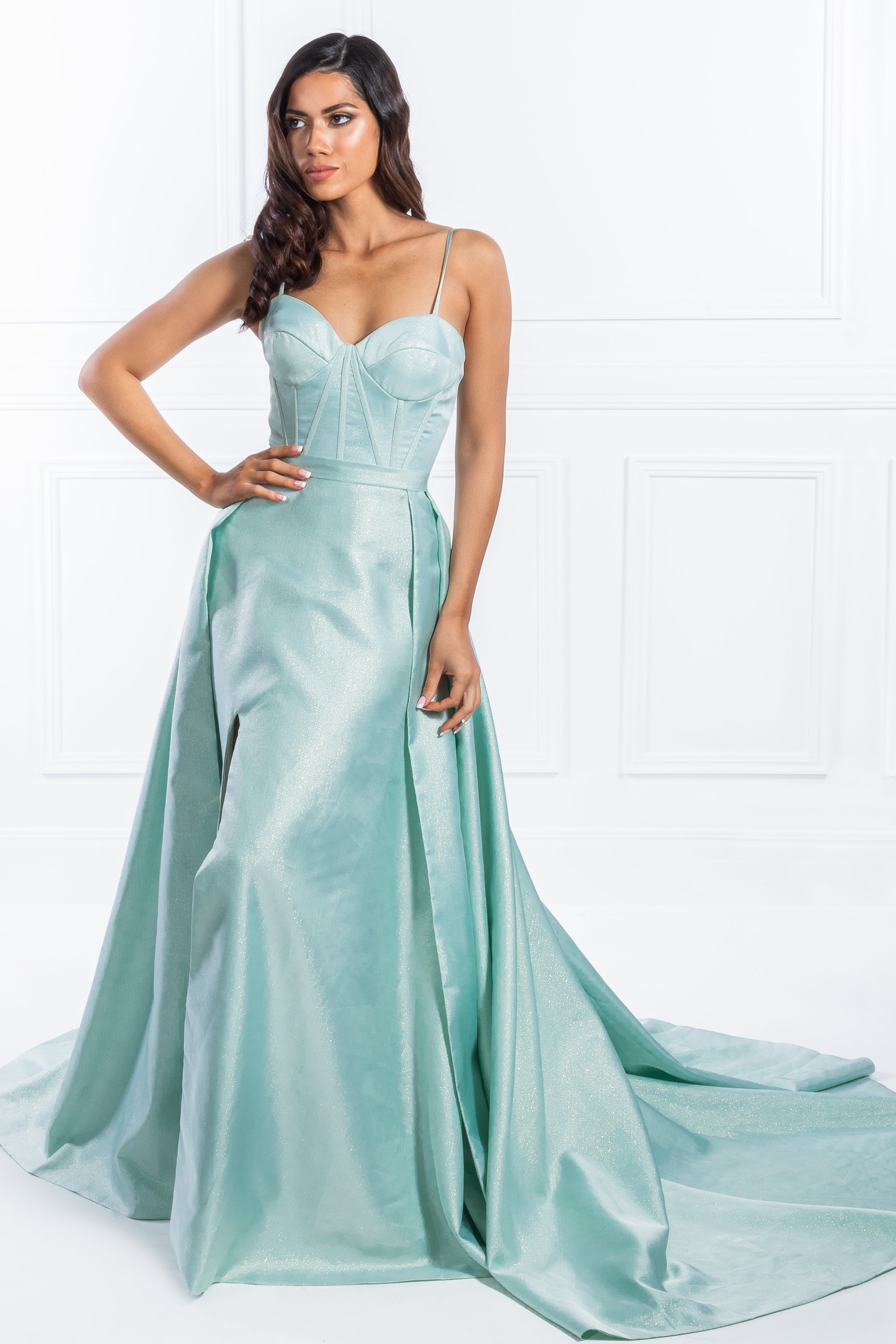 Honey Couture TORI Pastel Green Formal Dress