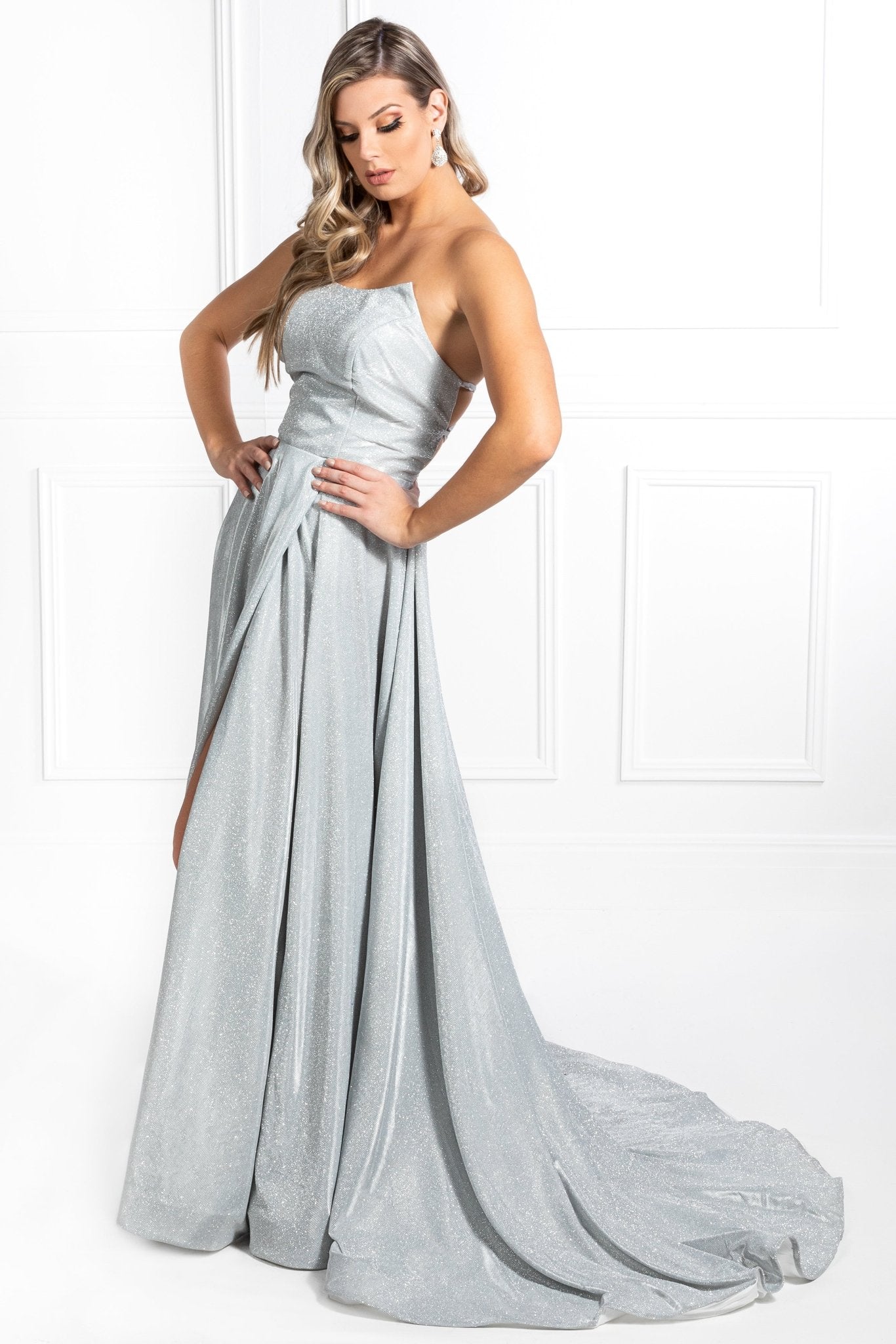 Honey Couture PAM Strapless Bustier Corset Lace Up Back Formal Dress in Australia | One Honey Boutique