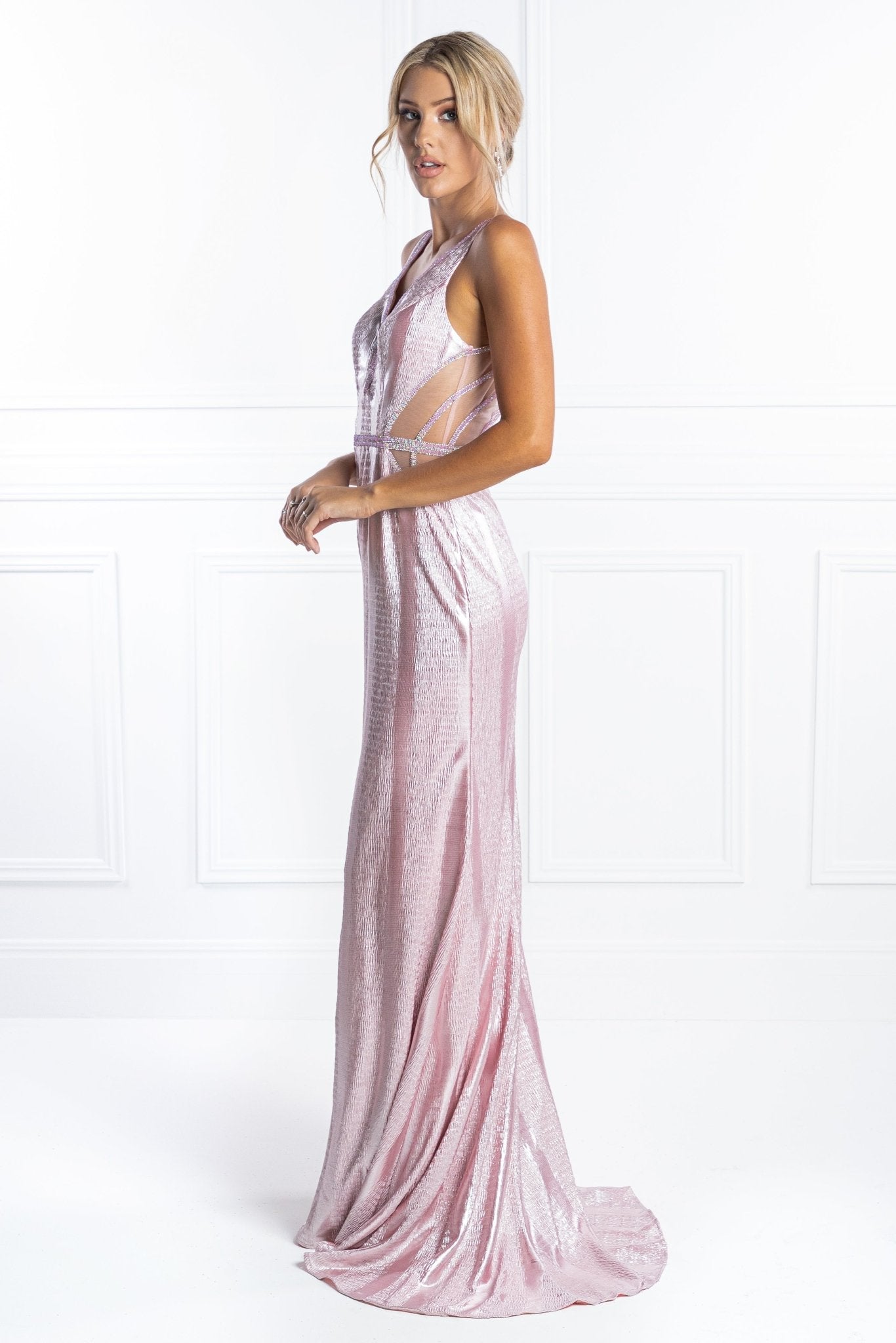 Honey Couture LONDON Pink Cut Out Formal Dress in Australia | One Honey Boutique