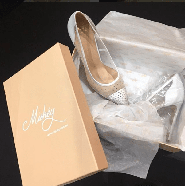 MISHEY Shoes Designer White BRIDAL Swarovski Crystal Pumps High Heels in Australia | One Honey Boutique