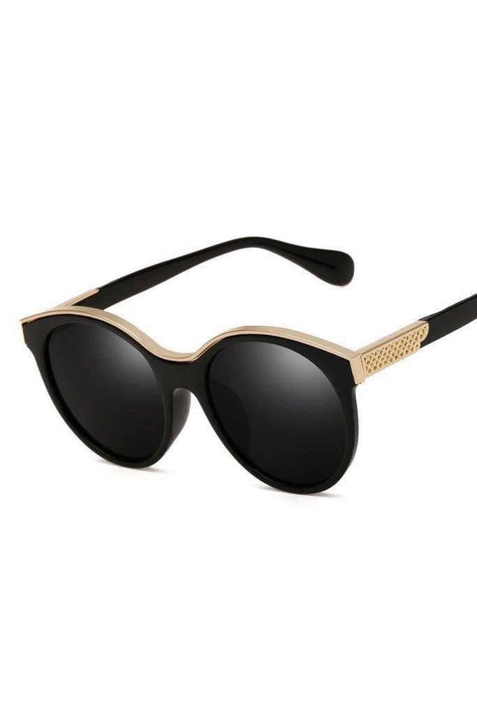 Honey Couture KRIS Black & Gold Frame Sunglasses Honey Couture Sunglasses$ AfterPay Humm ZipPay LayBuy Sezzle