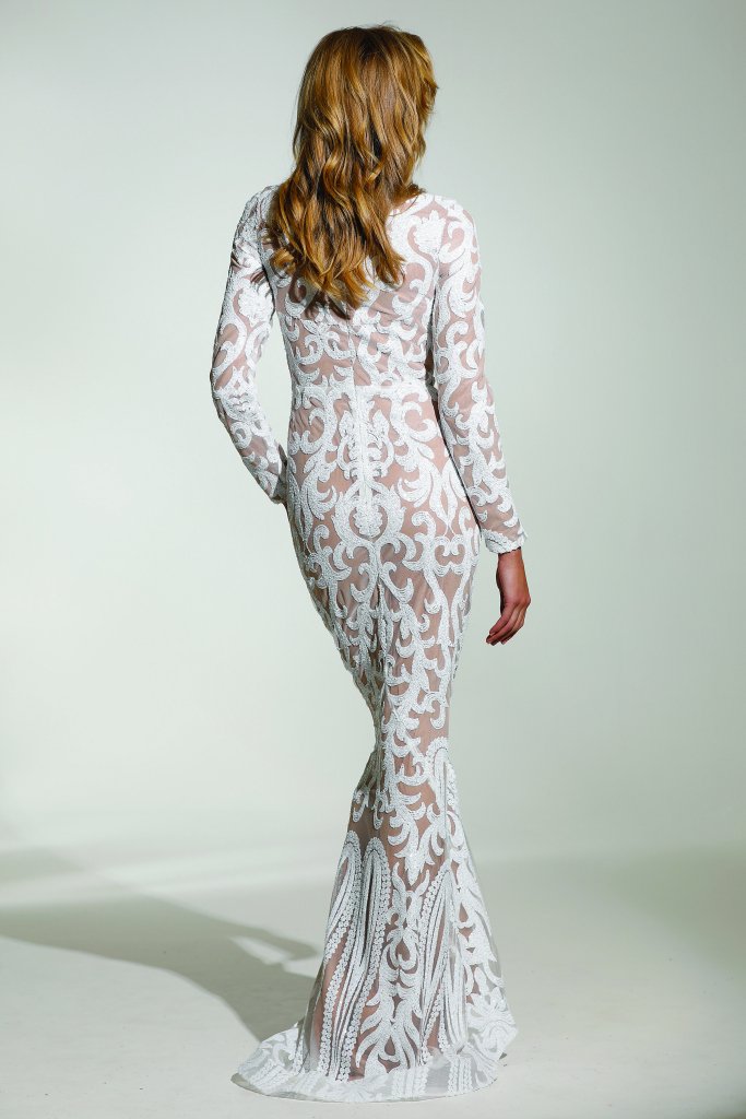 TINA HOLLY COUTURE T1890 back view intricate lace details mermaid formal gown Brisbane to Gold Coast Australia