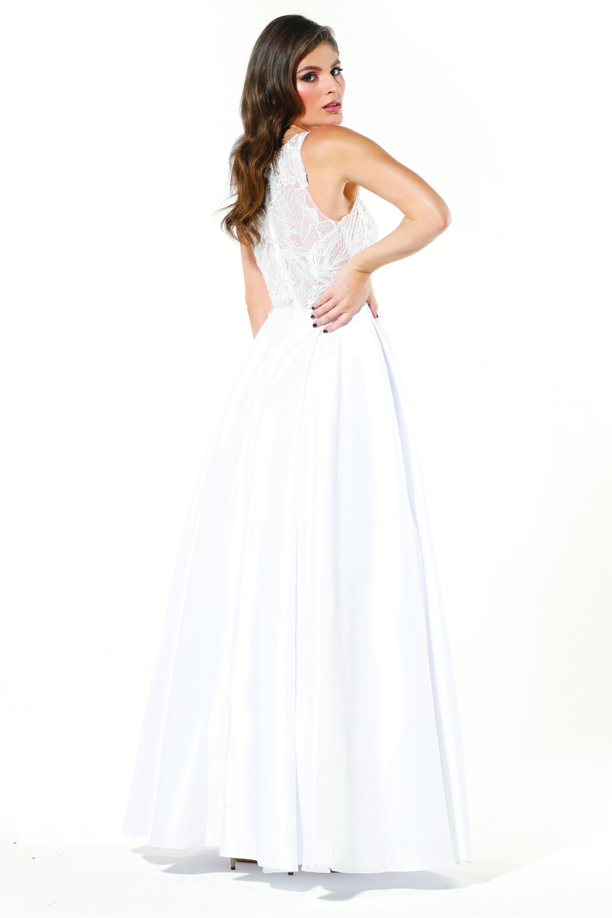 Tinaholy Couture Designer T19435 White Satin Formal Prom Ball Gown Dress Tina Holly Couture$ AfterPay Humm ZipPay LayBuy Sezzle