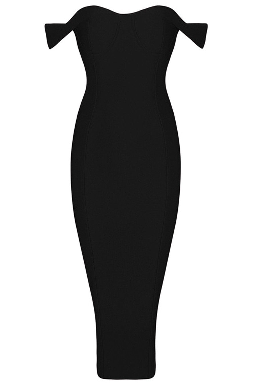 Honey Couture BECKY Black Off Shoulder Bustier Bandage Dress, Australian Designer Prom Dress, Evening Gown, Affordable Elegance