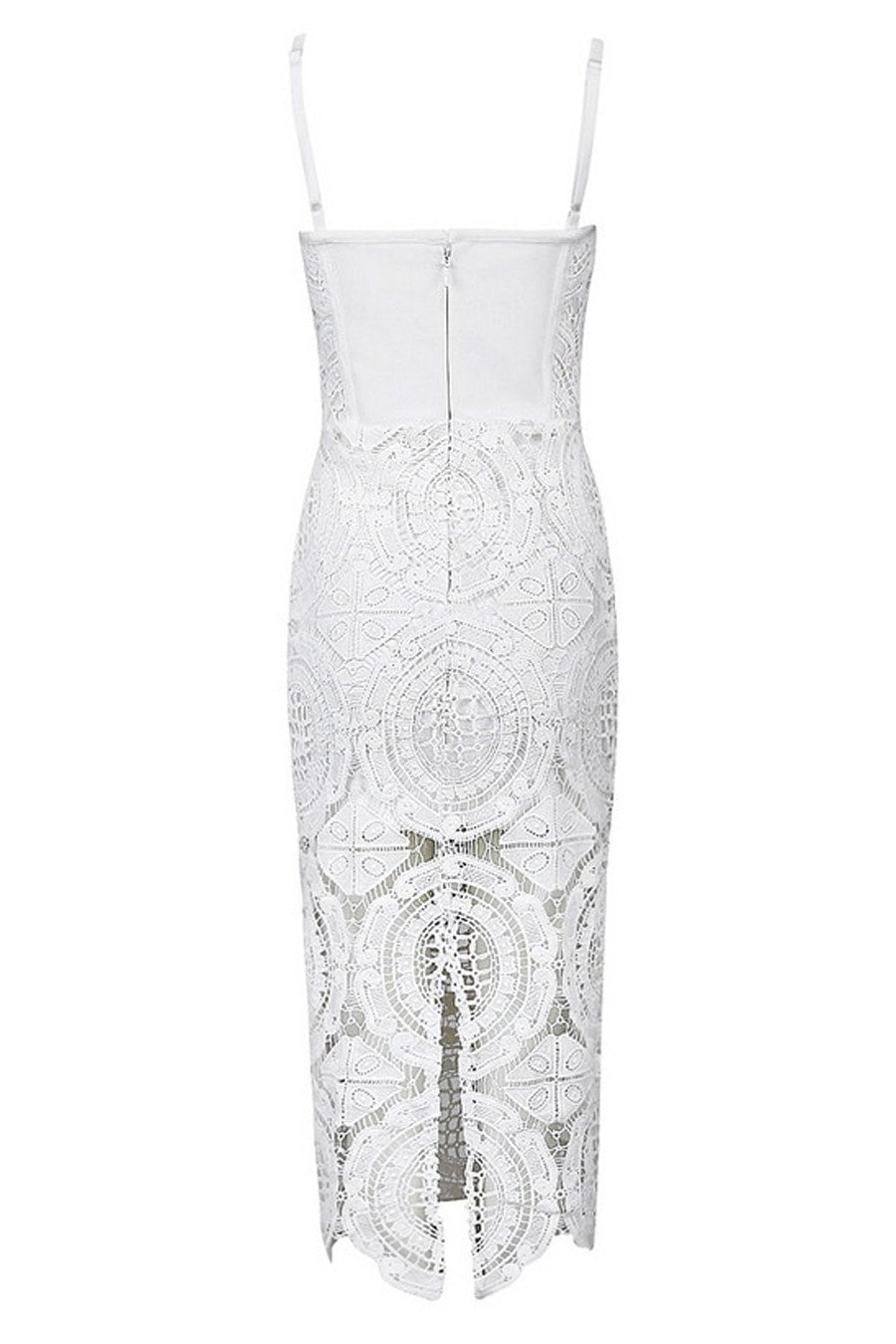 Honey Couture MICHELLE White Lace & Crochet Bustier Bodycon Dress Honey Couture$ AfterPay Humm ZipPay LayBuy Sezzle