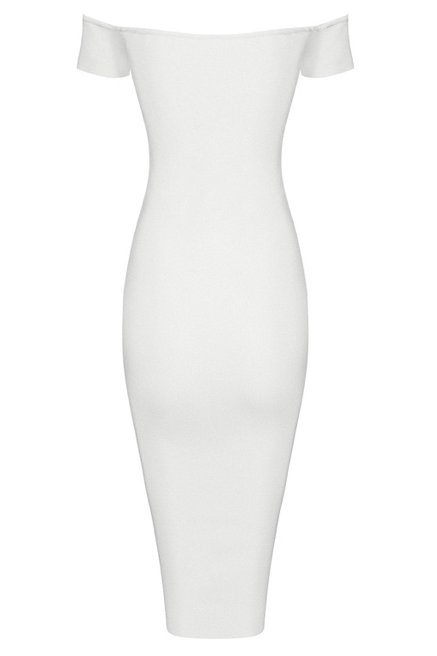Honey Couture OLIVIA White Off Shoulder Bandage Midi Dress Honey Couture$ AfterPay Humm ZipPay LayBuy Sezzle
