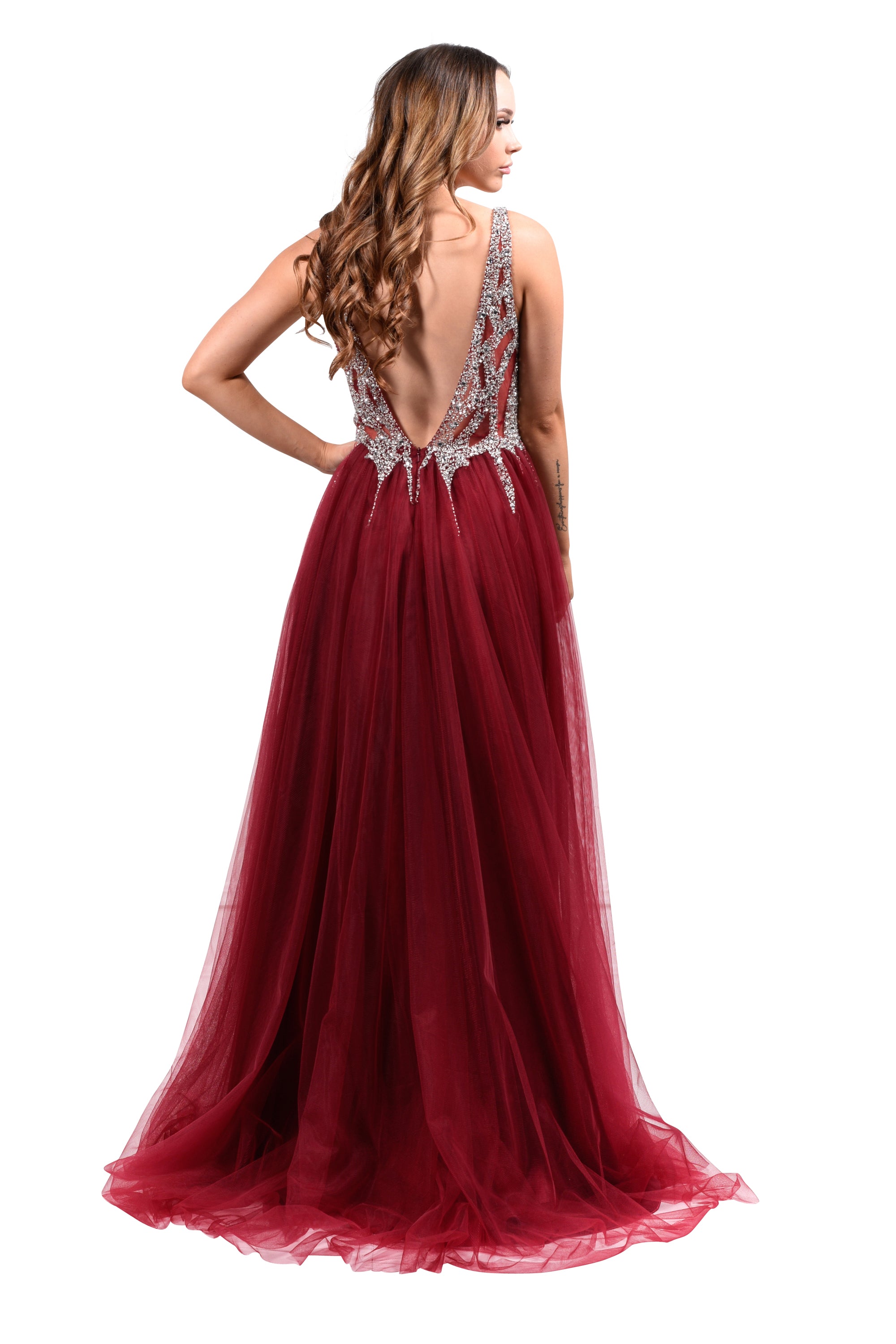 Honey Couture LINA Crystal Tulle Formal Gown Private Label$ AfterPay Humm ZipPay LayBuy Sezzle