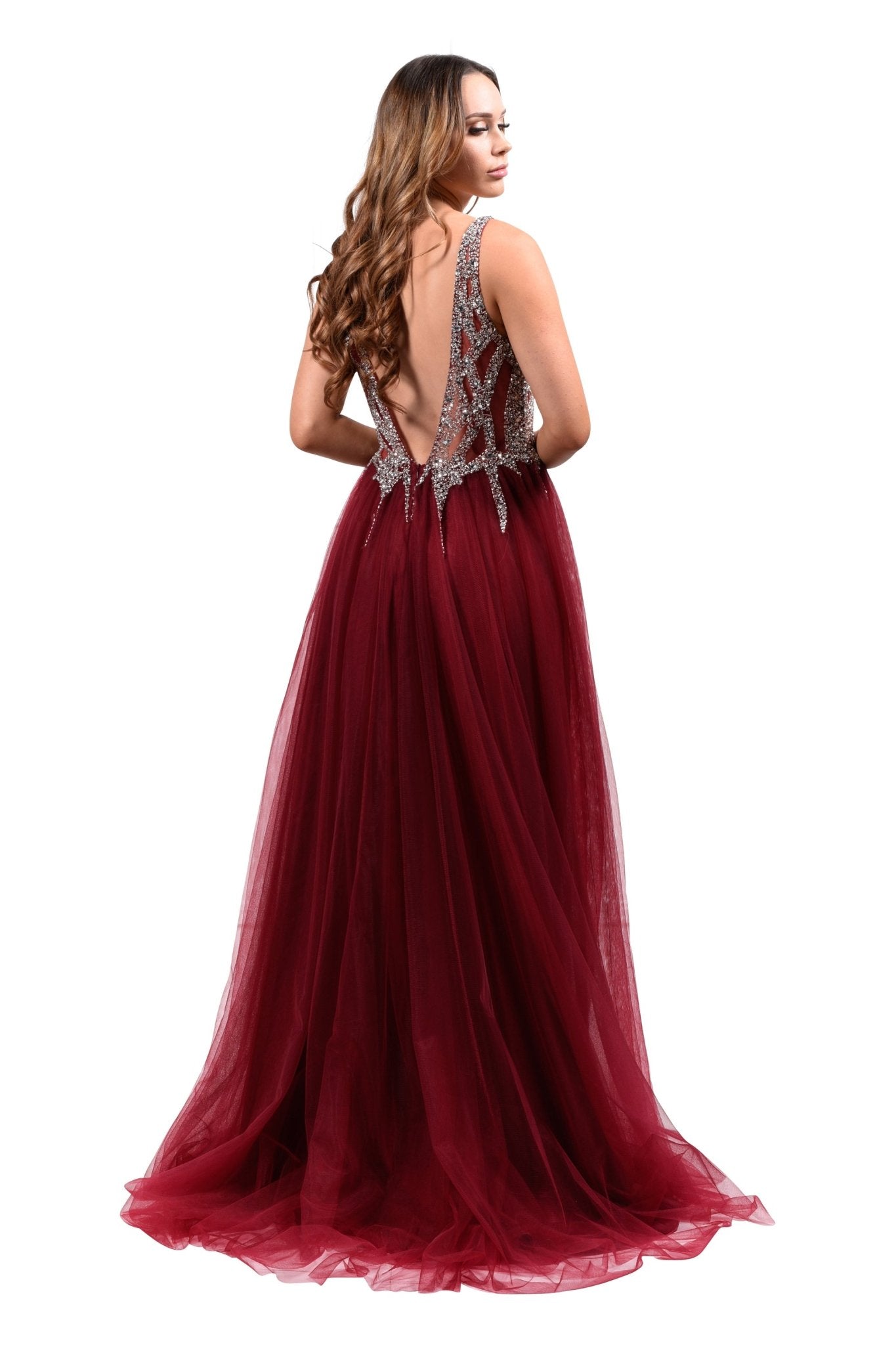 Honey Couture LINA Crystal Tulle Formal Gown in Australia | One Honey Boutique