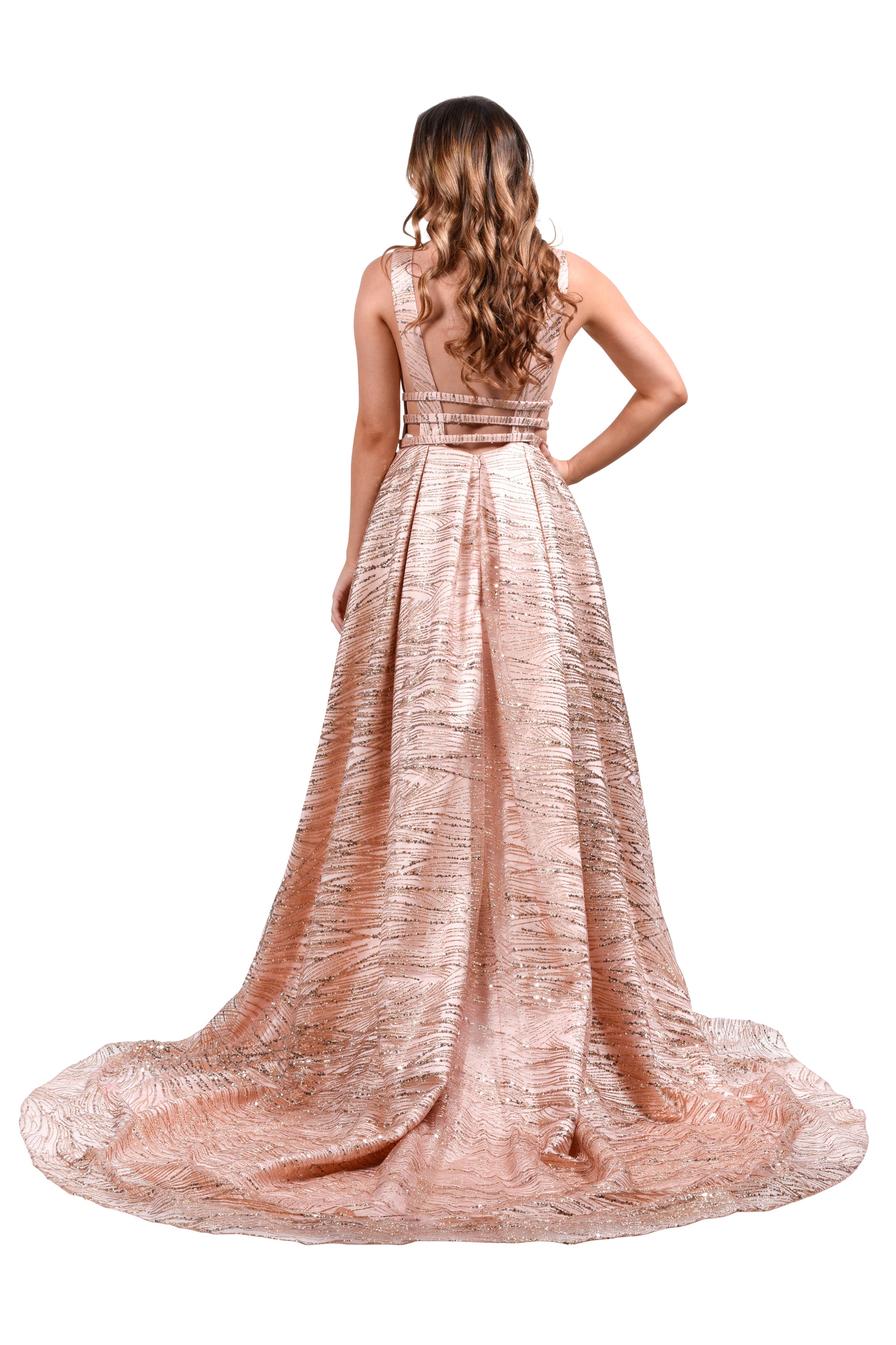 Honey Couture ZOEY Gold Glitter Infused Formal Ball Gown Private Label$ AfterPay Humm ZipPay LayBuy Sezzle
