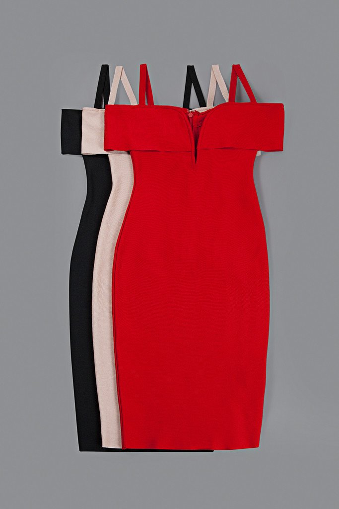 Honey Couture SETH Apricot Pink Thin Strap Midi Bandage Dress Honey Couture$ AfterPay Humm ZipPay LayBuy Sezzle