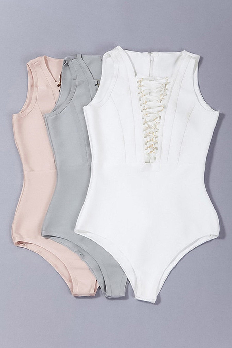 Honey Couture LEIA Lace Up Bandage Bodysuit Top in Australia | One Honey Boutique