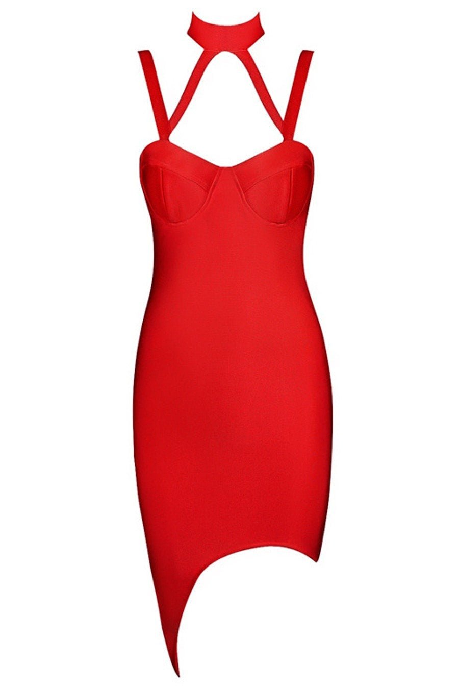 Honey Couture MICHAELA Red Bustier Bandage Dress in Australia | One Honey Boutique
