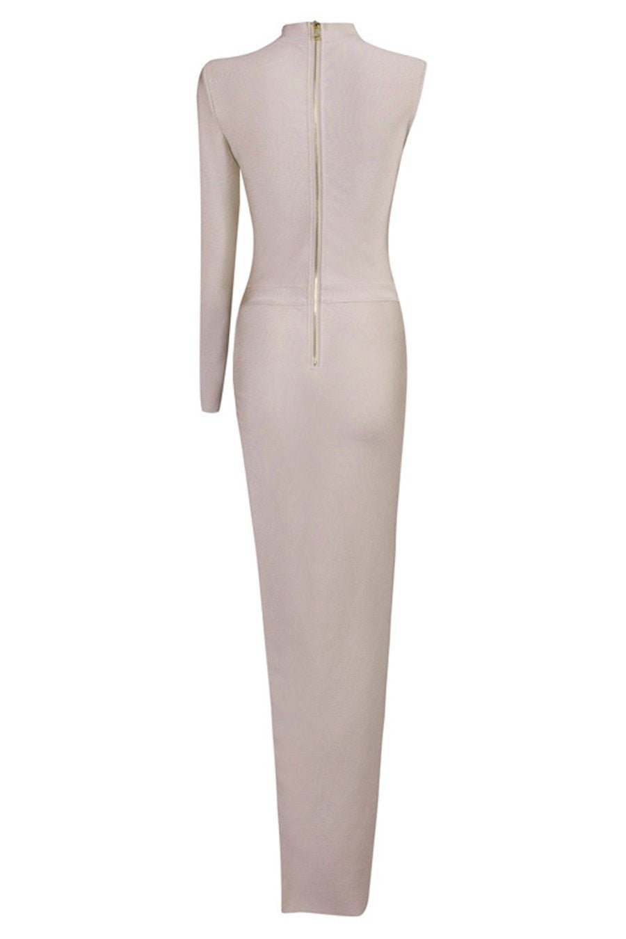 Honey Couture ROYA Taupe Silver Cut Out Bandage Maxi Dress in Australia | One Honey Boutique