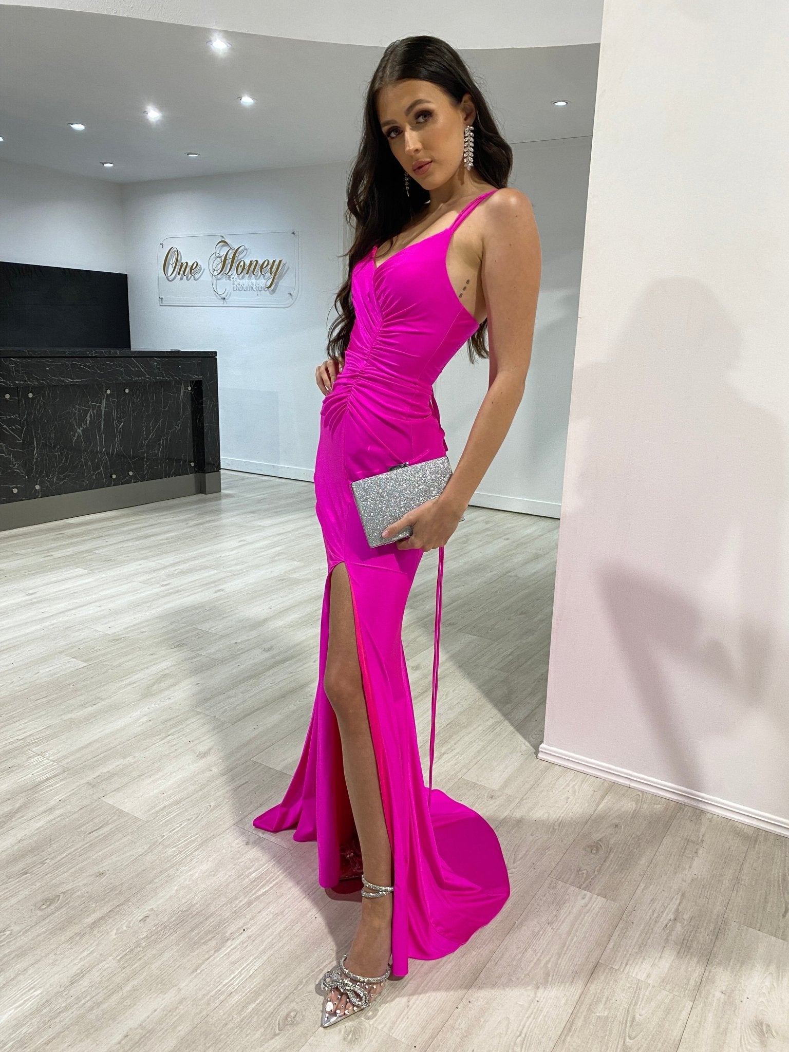 Honey Couture MADEMOISELLE Glitter Box Clutch Bag in Australia | One Honey Boutique