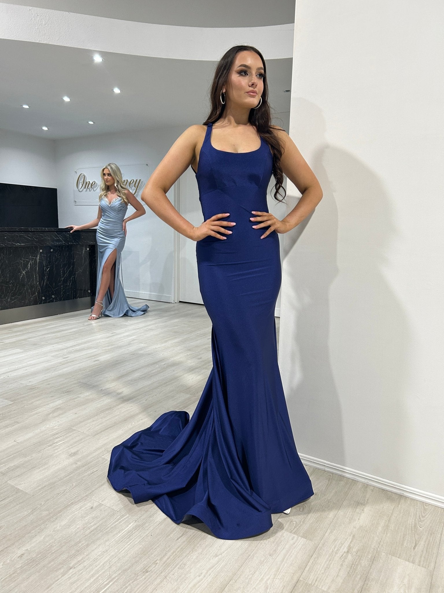 JAYLA Lace Up Back Mermaid Formal Gown in Australia | One Honey Boutique