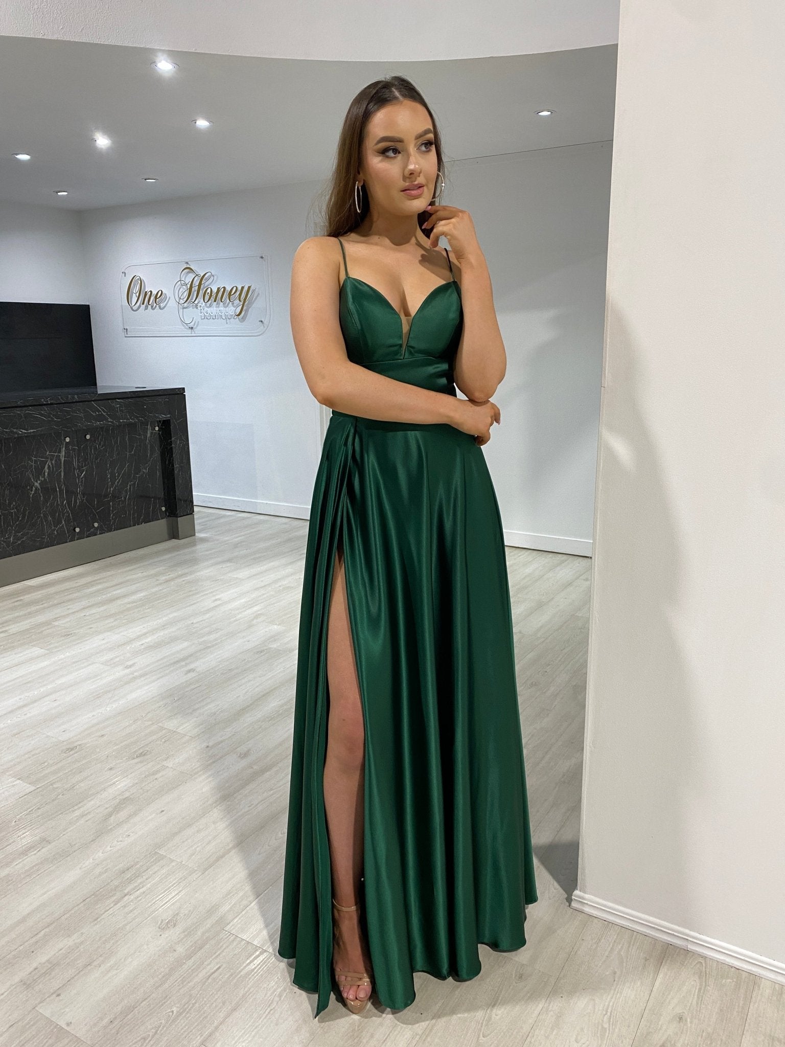 KAY Silky A Line Bridesmaid Semi Formal Dress in Australia | One Honey Boutique