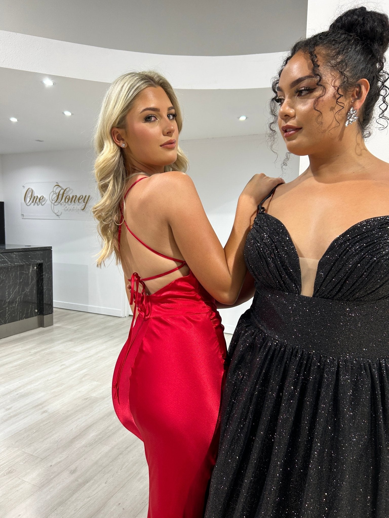 CARMERON Glitter Ball Gown Corset Lace Up Formal Dress in Australia | One Honey Boutique