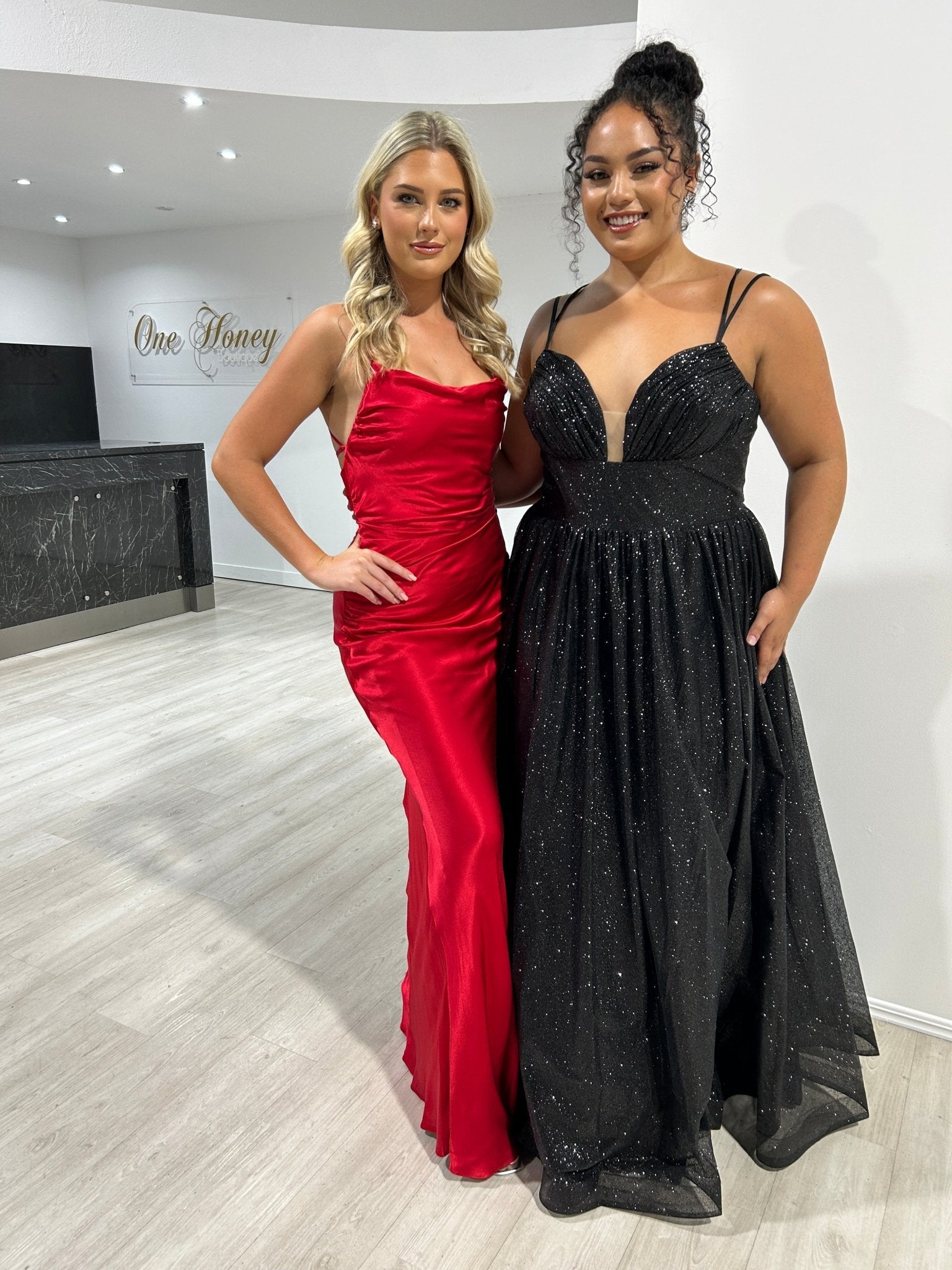 CARMERON Glitter Ball Gown Corset Lace Up Formal Dress in Australia | One Honey Boutique