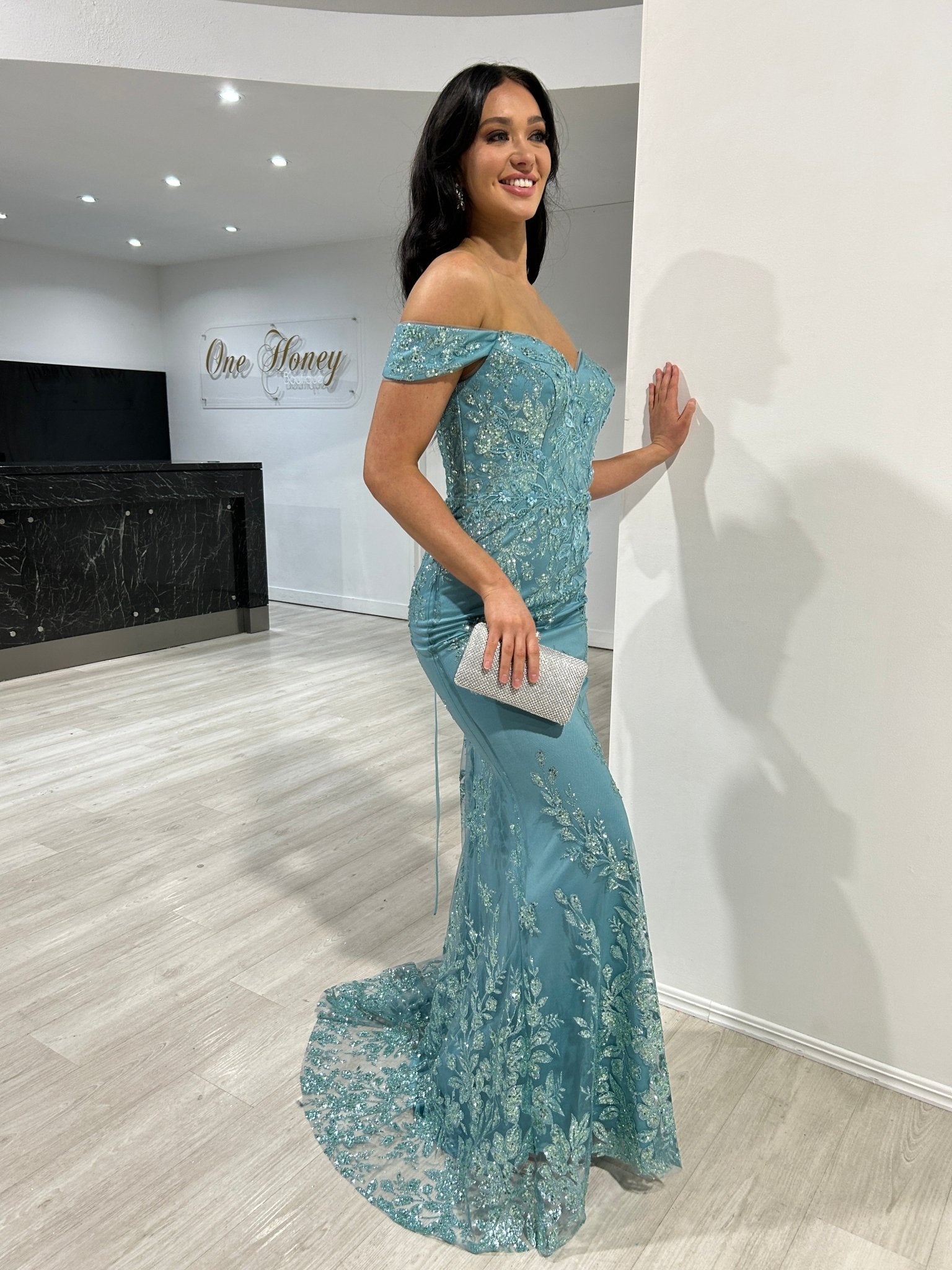 Honey Couture CALIFORNIA Diamanté Mini Clutch Bag in Australia | One Honey Boutique