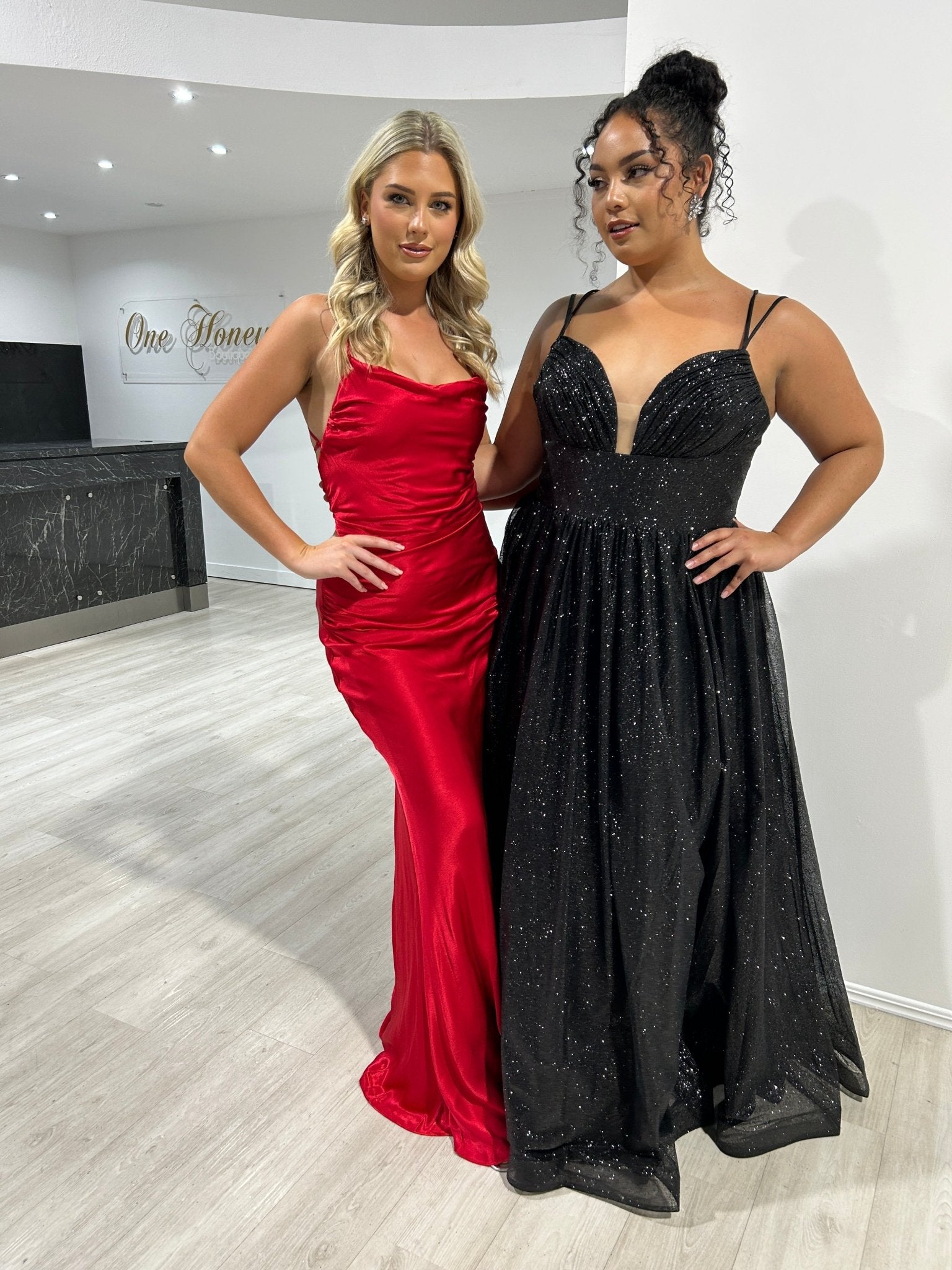 TIARN Satin Low Back Midi Semi Formal Dress in Australia | One Honey Boutique