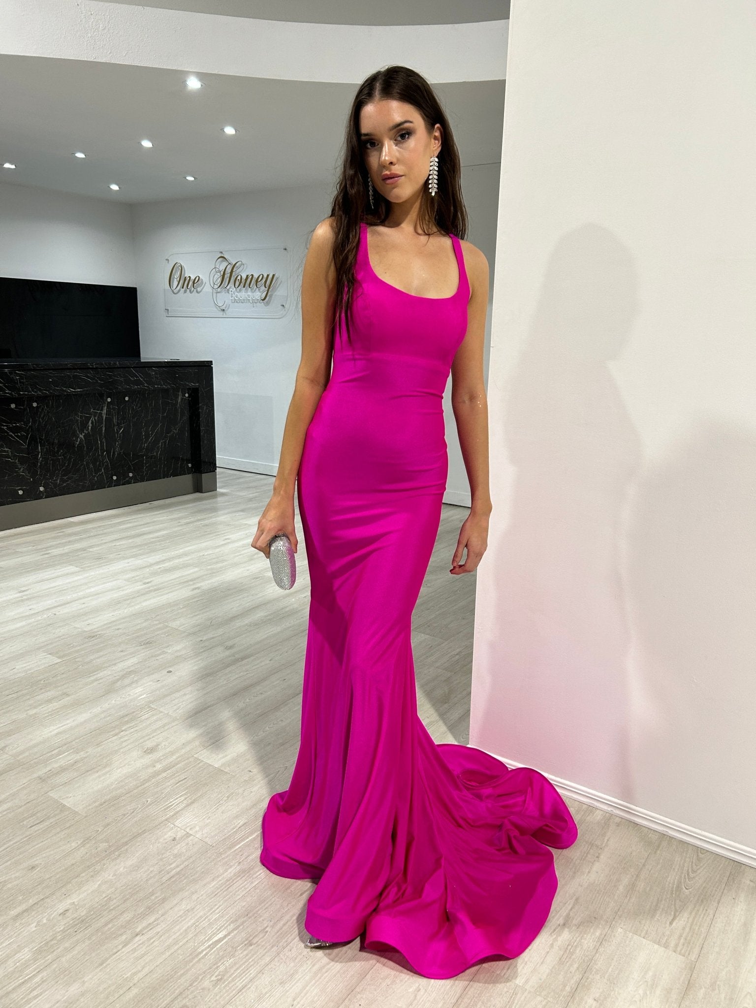JAYLA Lace Up Back Mermaid Formal Gown in Australia | One Honey Boutique