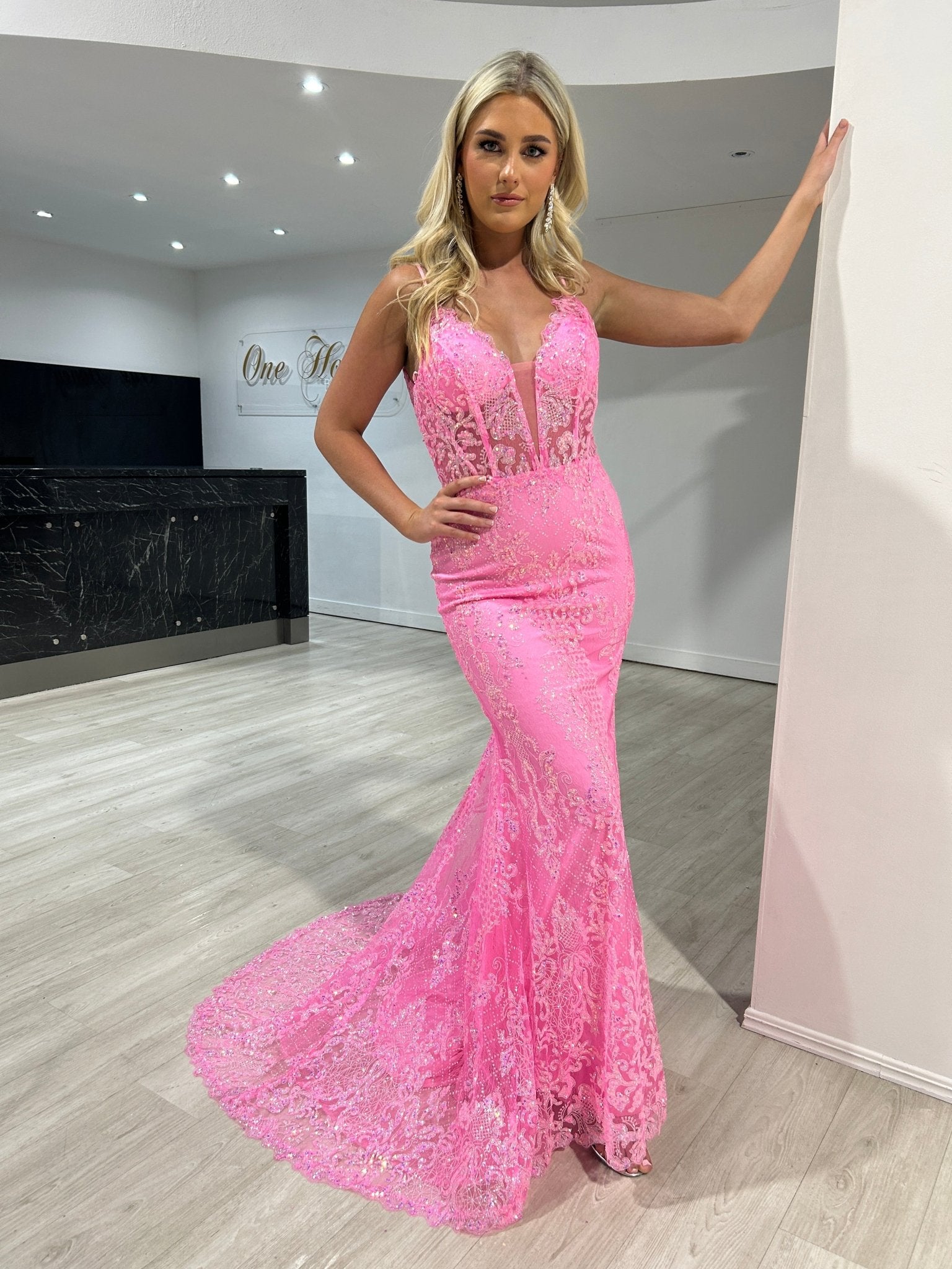 PETRA Glitter V Front Corset Mermaid Formal Gown Dress in Australia | One Honey Boutique
