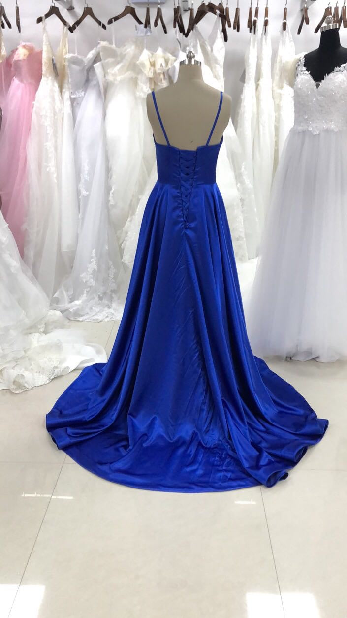 Honey Couture TAHLIA Satin Full Skirt Formal Dress