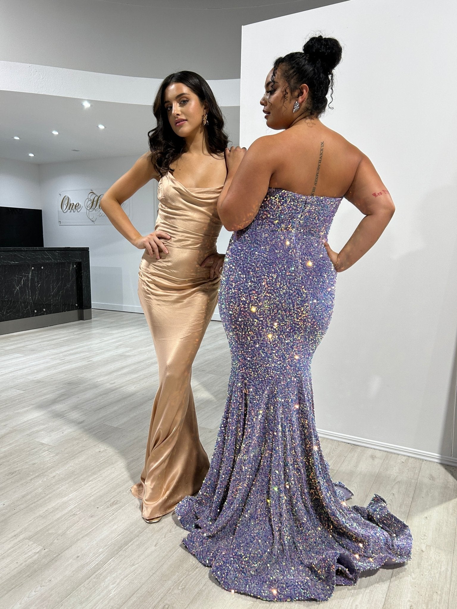 TIARN Satin Low Back Midi Semi Formal Dress in Australia | One Honey Boutique