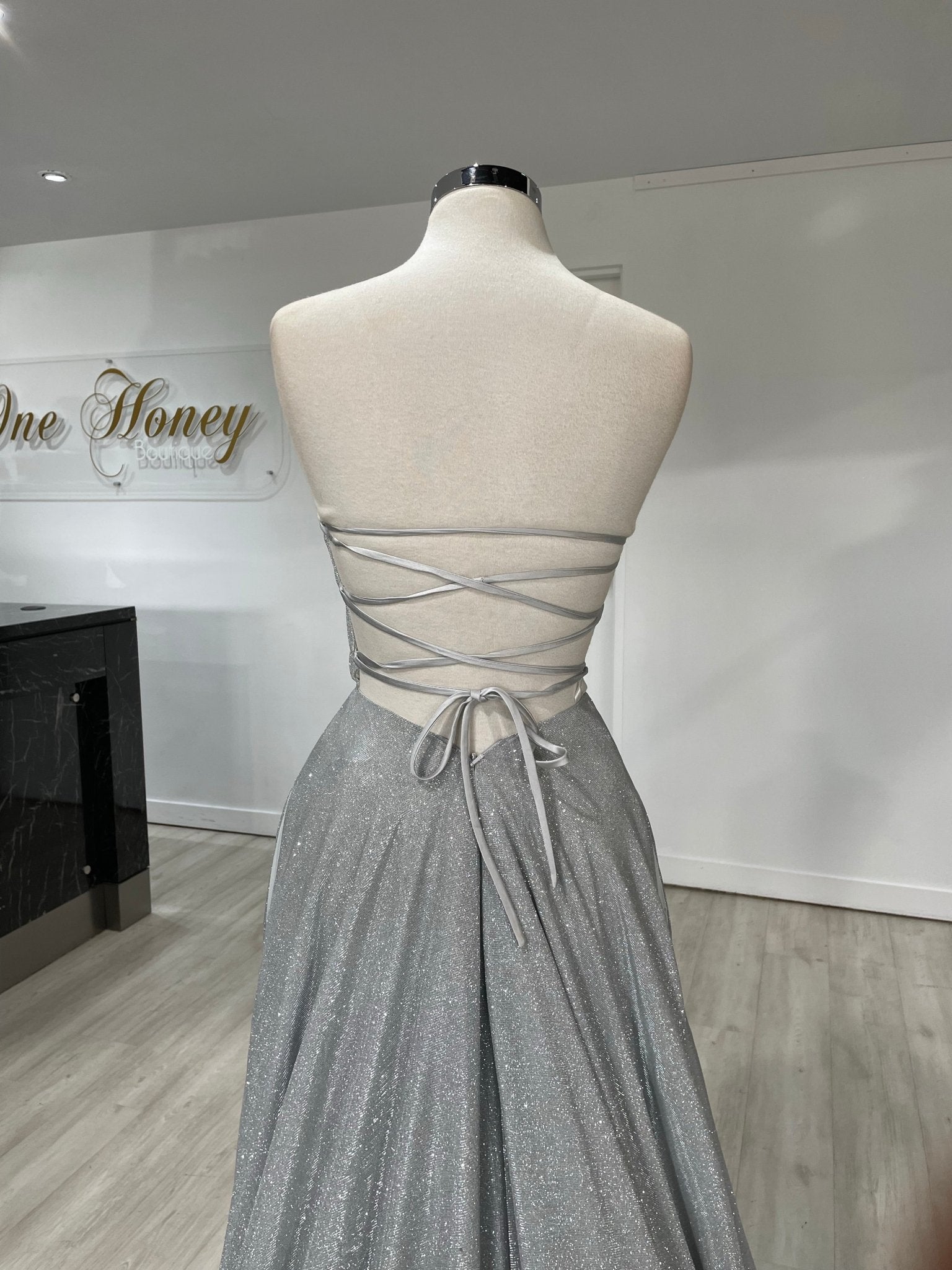 Honey Couture PAM Strapless Bustier Corset Lace Up Back Formal Dress in Australia | One Honey Boutique