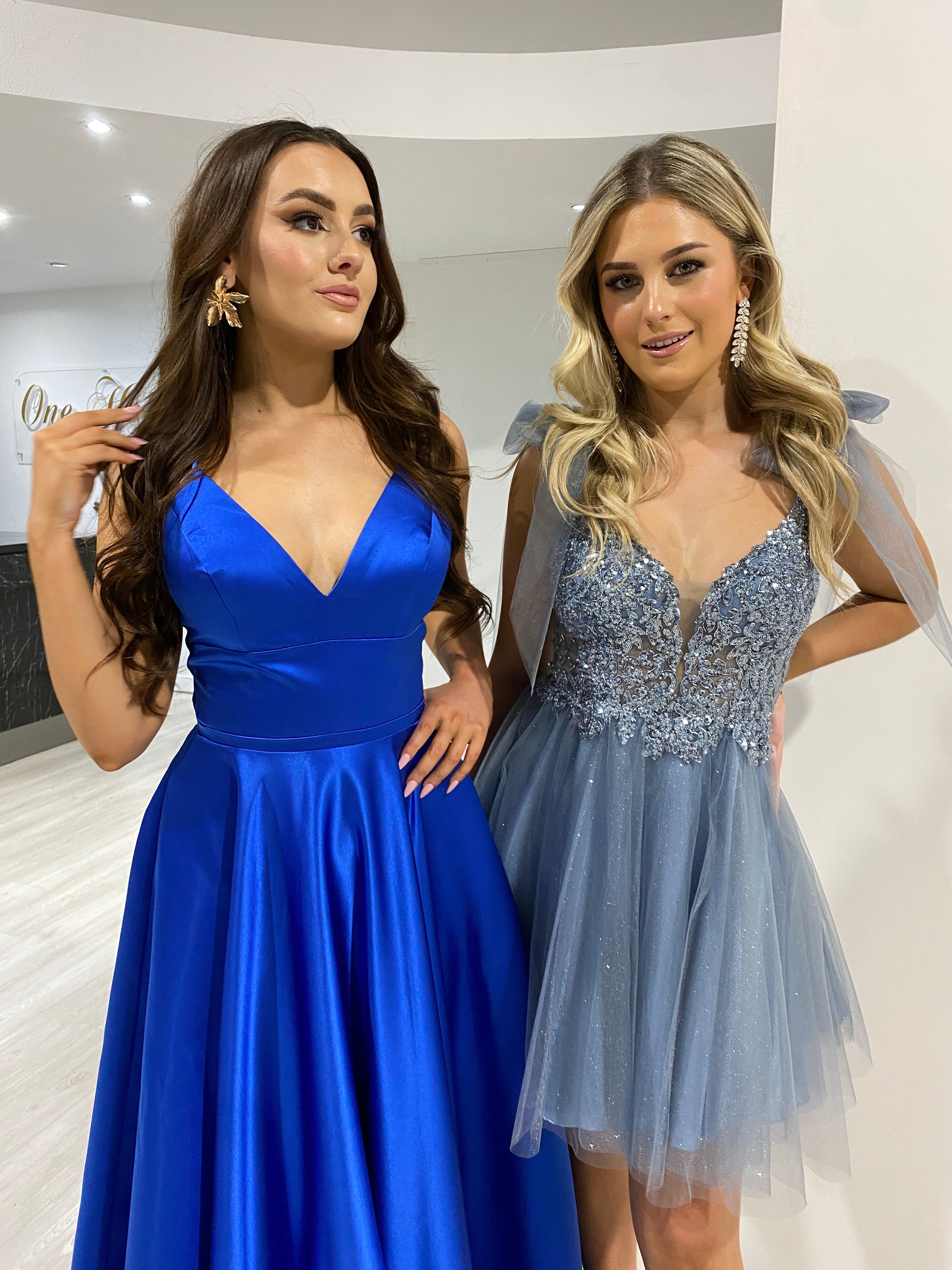 DALPHINE Sequin Lace Tulle Frilly Party Semi Formal Dress with lace bodice and glitter tulle skirt, perfect for homecoming. Brisbane to Gold Coast.
