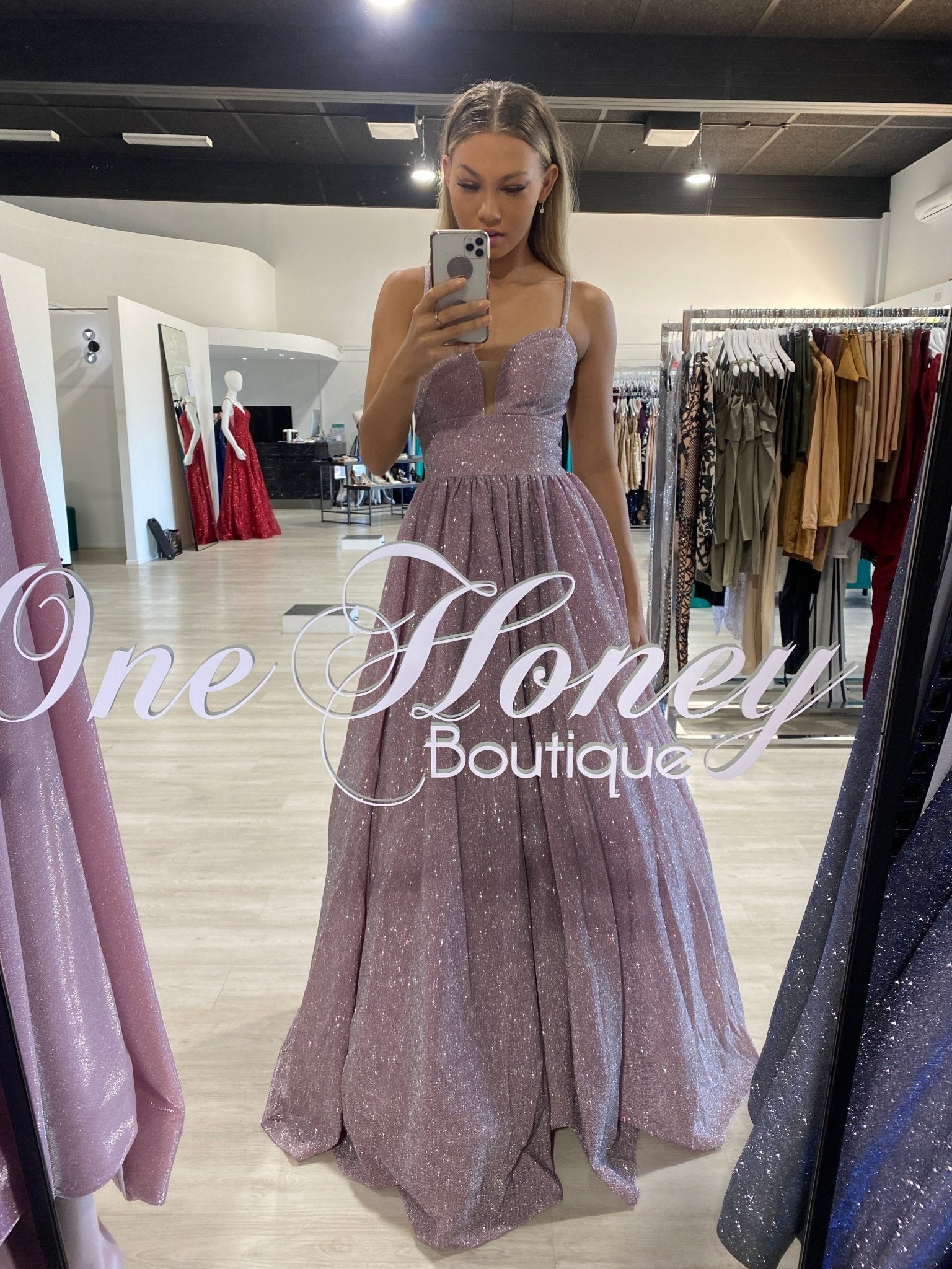 Honey Couture KAYLIE Blush Pink Shimmer Corset Lace Up Ballgown Formal Dress in Australia | One Honey Boutique