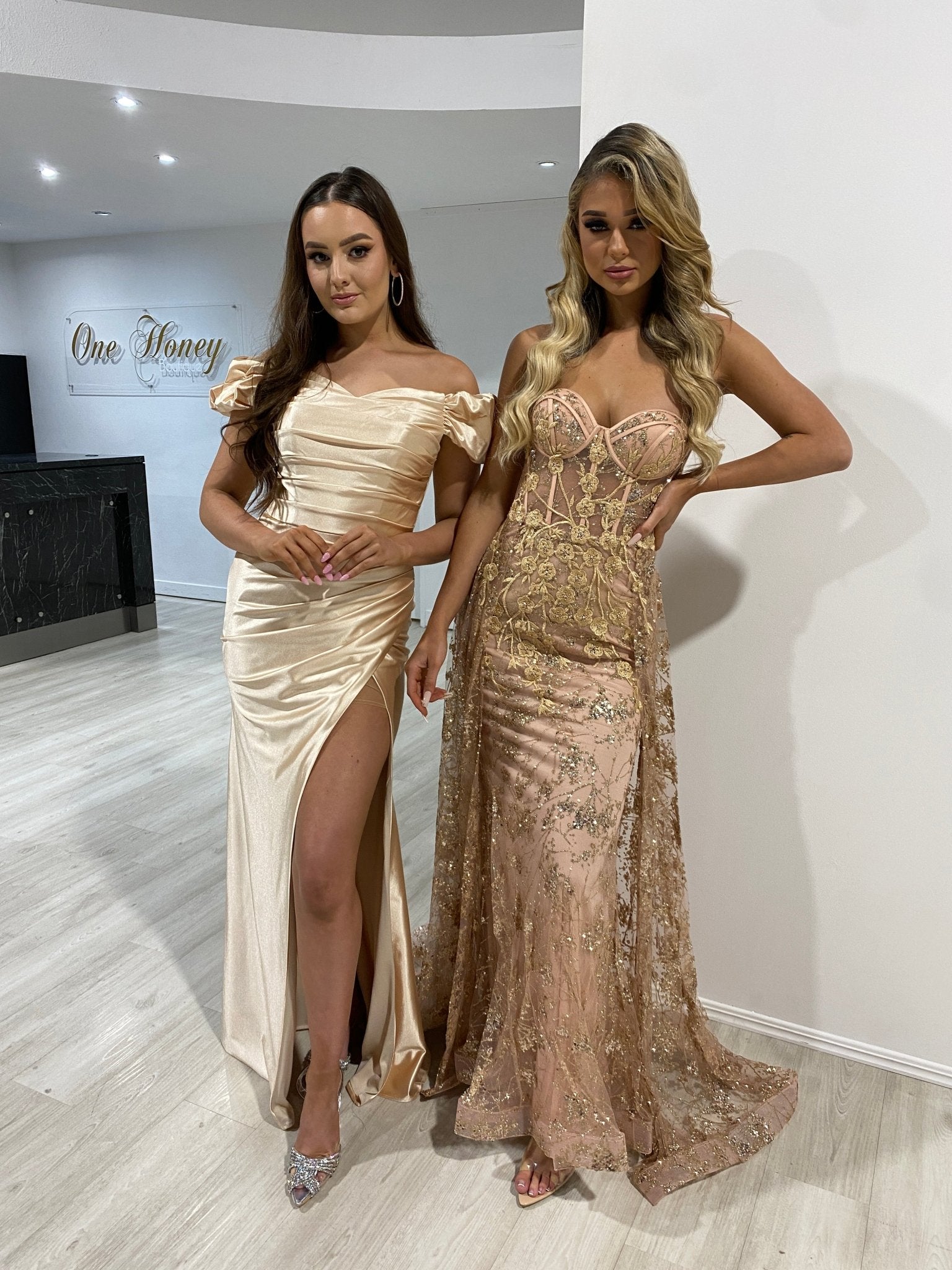 ROBIN Silky Off Shoulder Formal Bridesmaid Dress in Australia | One Honey Boutique