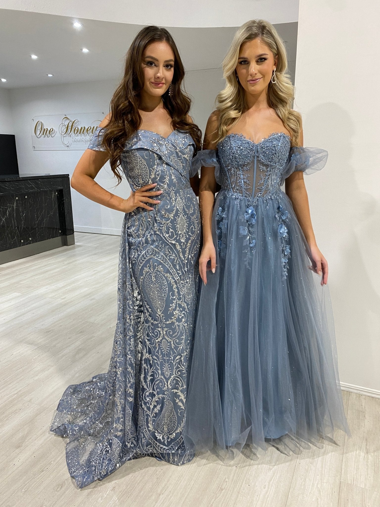 BLOOM Bustier Lace Applique Romantic Tulle Formal Dress in Australia | One Honey Boutique