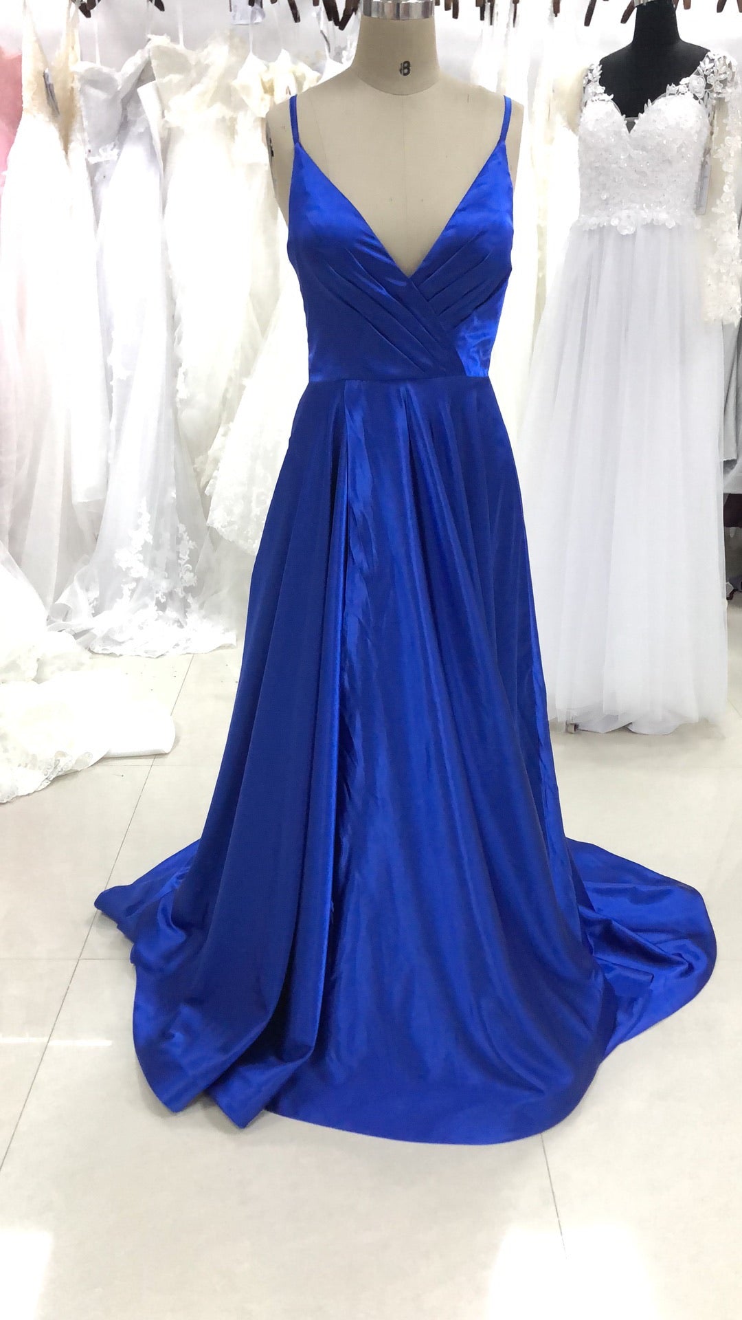 Honey Couture TAHLIA Satin Full Skirt Formal Dress