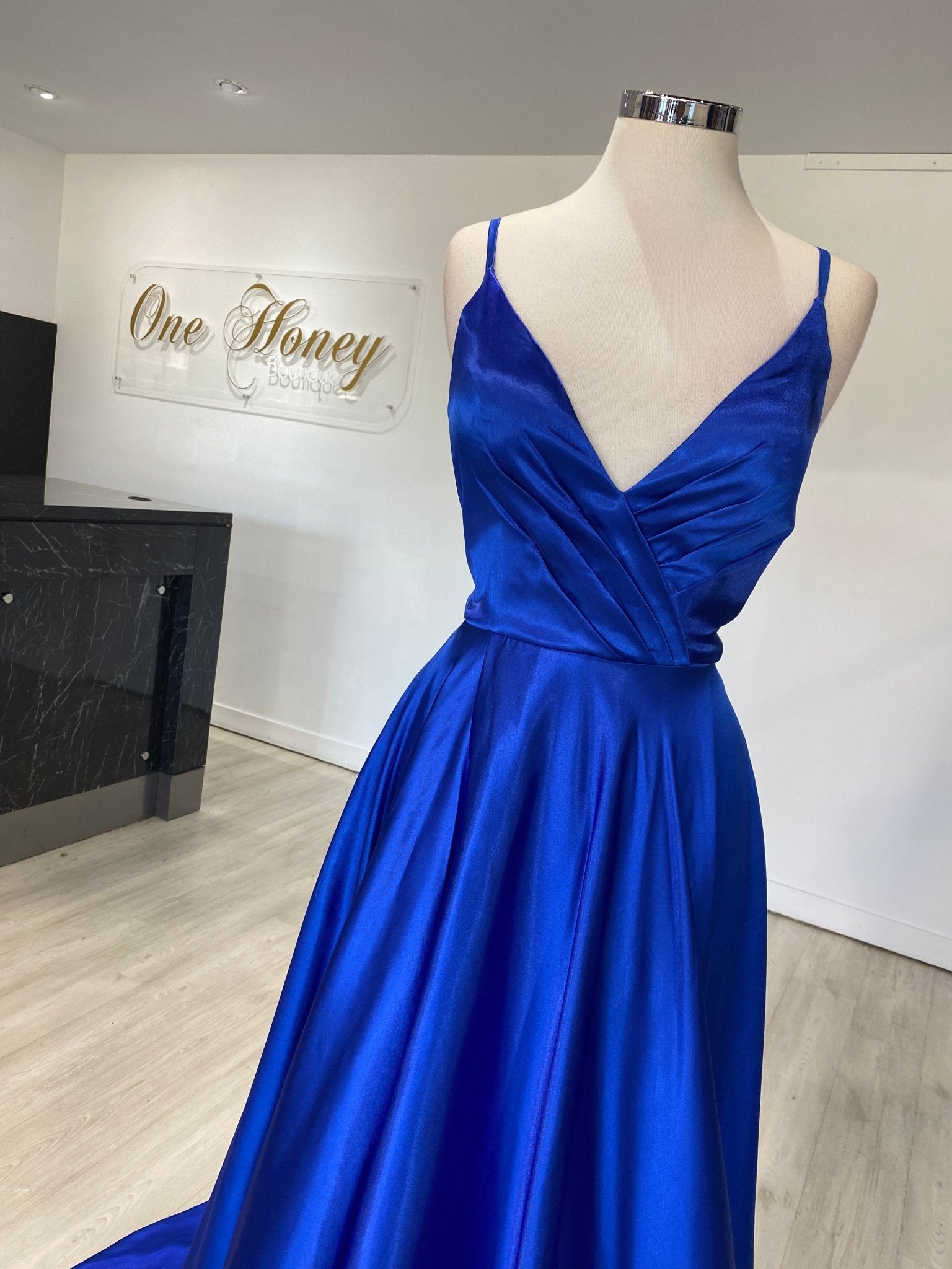 Honey Couture TAHLIA Satin Full Skirt Formal Dress in Australia | One Honey Boutique