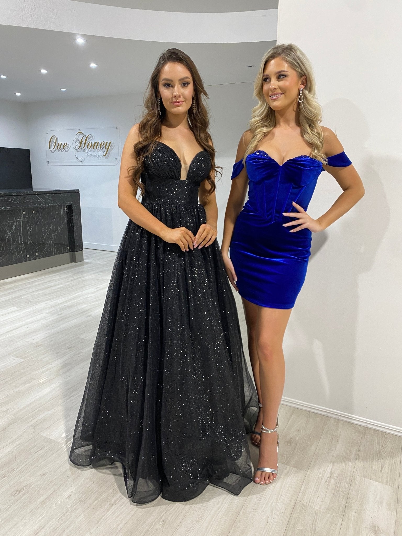 CARMERON Glitter Ball Gown Corset Lace Up Formal Dress in Australia | One Honey Boutique