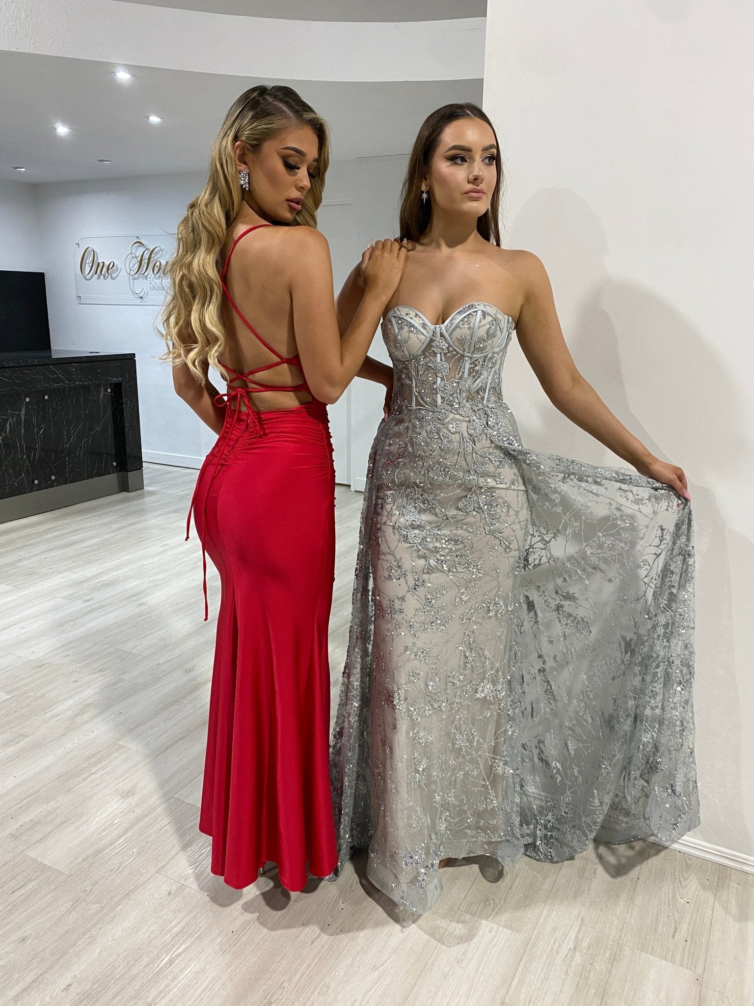 Honey Couture TASMIN Red Bum Scrunch Lace Up Back Short Formal Dress in Australia | One Honey Boutique