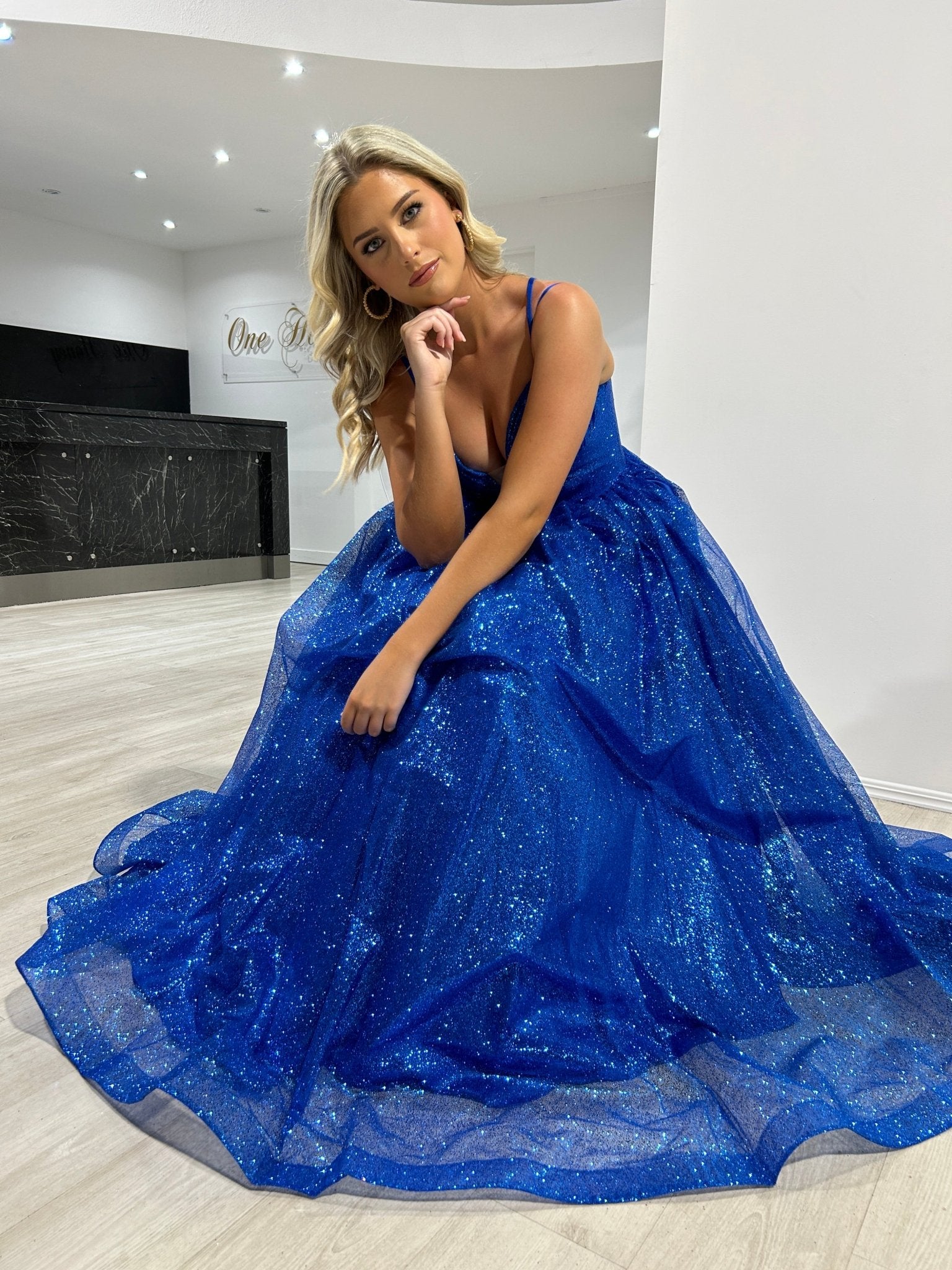 CARMERON Glitter Ball Gown Corset Lace Up Formal Dress in Australia | One Honey Boutique