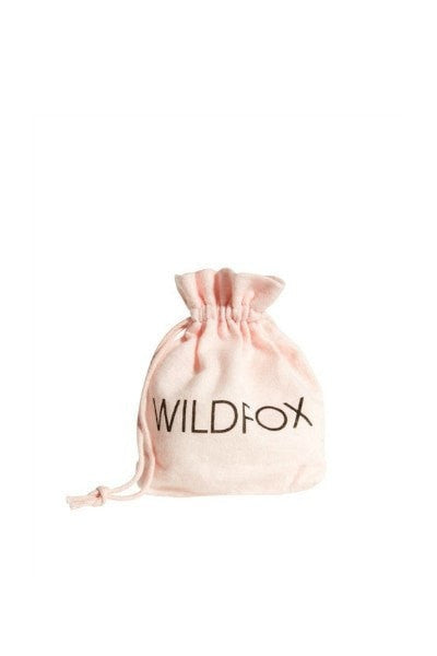 WILDFOX Couture soft pink drawstring jewelry pouch with Wildfox logo, Brisbane to Gold Coast
