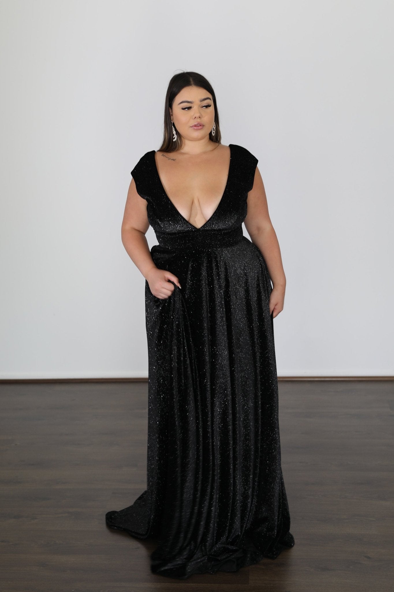 Once Labeled Designer SABRINA Glittery Curve School Formal Dress in Australia | One Honey Boutique