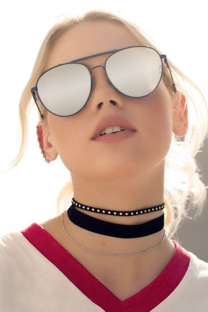 LICKETY SPLIT sleek aviator sunglasses with mirrored lenses, fashionable metal frame, perfect for stylish occasions. Brisbane to Gold Coast.
