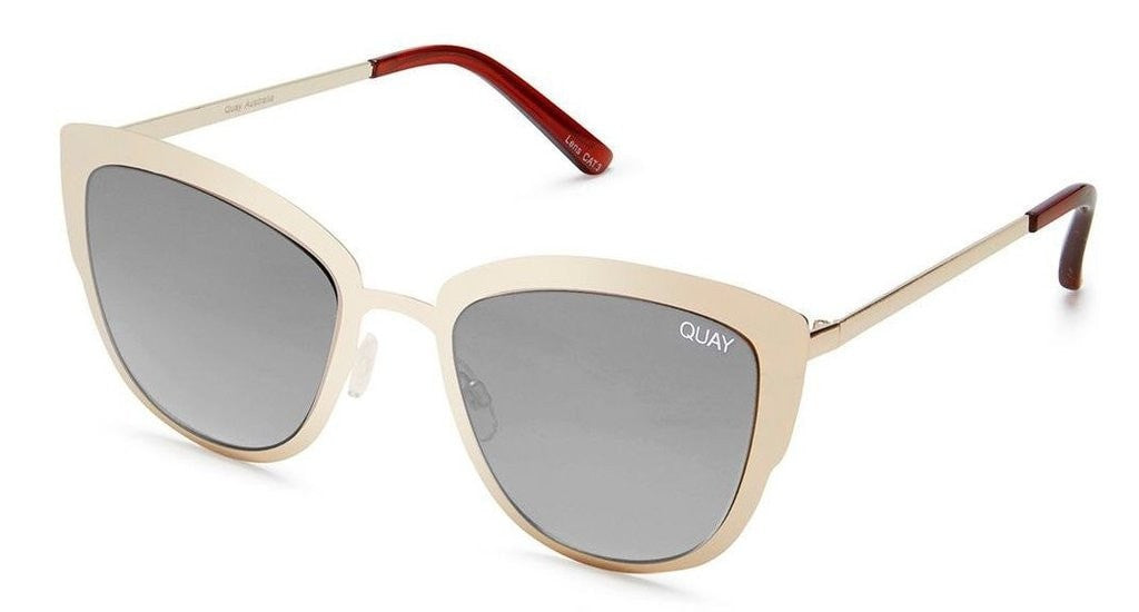 SUPER GIRL oversized designer sunglasses with reflective lenses and metal frame, Quay Australia. Brisbane to Gold Coast.