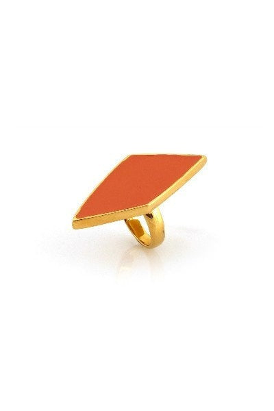 Belle Noel By Kim Kardashian Diamond Shaped Ring In Tangerine Belle Noel by Kim Kardashian$ AfterPay Humm ZipPay LayBuy Sezzle