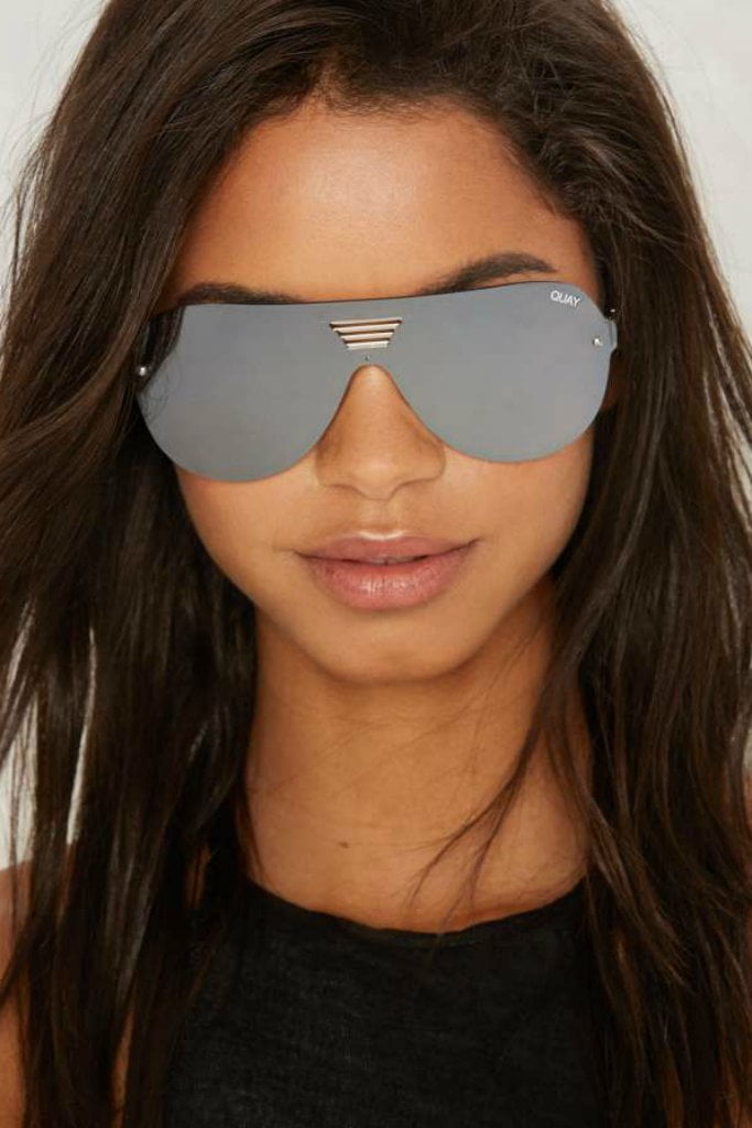 Quay Australia SHOWTIME Black Silver Designer Sunglasses QUAY Australia$ AfterPay Humm ZipPay LayBuy Sezzle