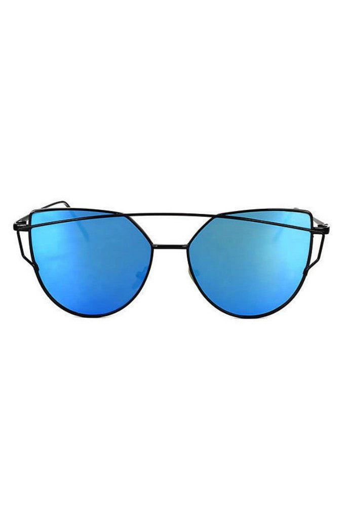 Honey Couture KOURTNEY Black & Blue Sunglasses Honey Couture Sunglasses$ AfterPay Humm ZipPay LayBuy Sezzle