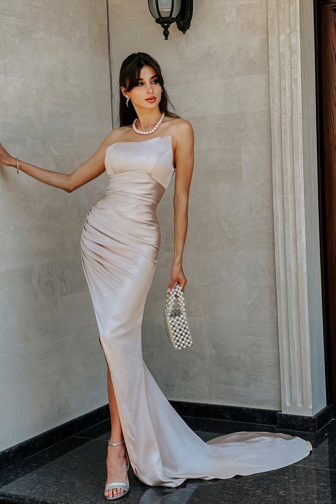 Tina Holly Couture TE345 One Shoulder Satin Prom & Semi Formal Dress in Australia | One Honey Boutique