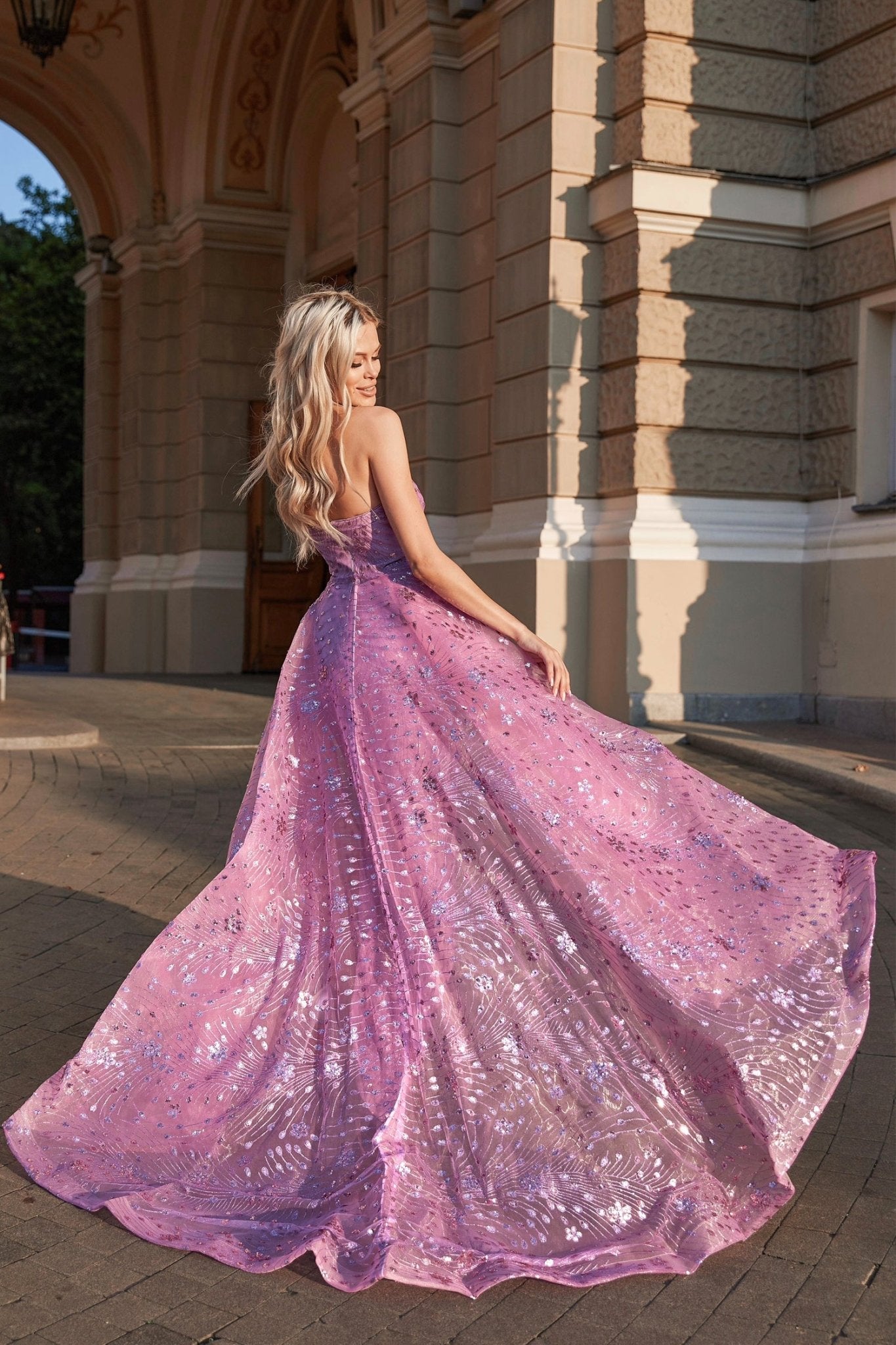 Tina Holly Couture TK310 Glitter Formal Dress w Over Skirt in Australia | One Honey Boutique