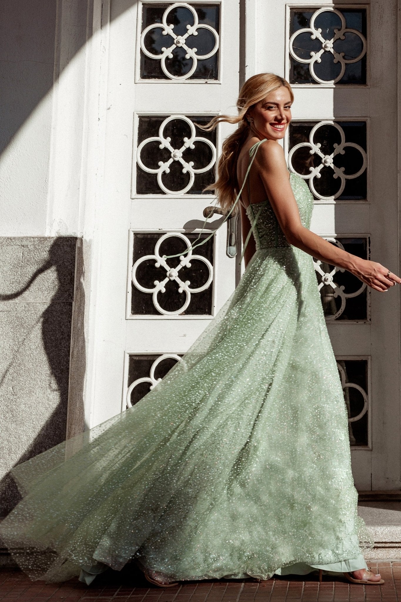 Tina Holly Couture TK311 Sequin A - Line Skirt Formal Dress in Australia | One Honey Boutique