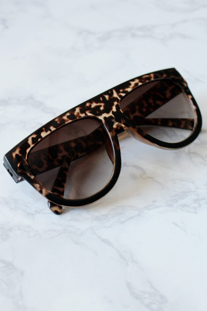 Honey Couture SELENA flat top sunglasses with tortoise pattern, designer eyewear from Australian Formal Store, perfect for prom or formal dresses.